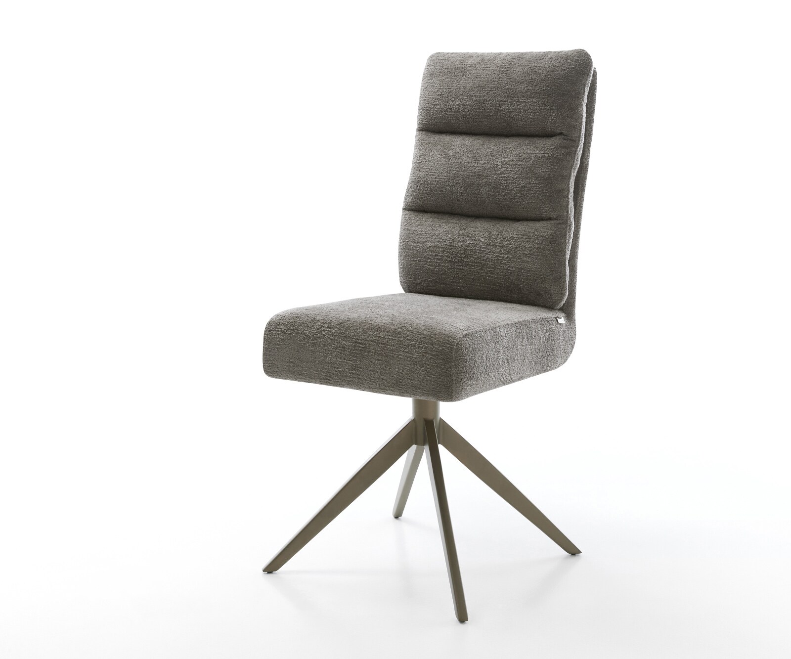 Drehstuhl Pela-Flex Bouclé Soft Schlamm Kreuzgestell breit Effektfinish Titan 360° drehbar Wippfunktion Taschenfederkern 1