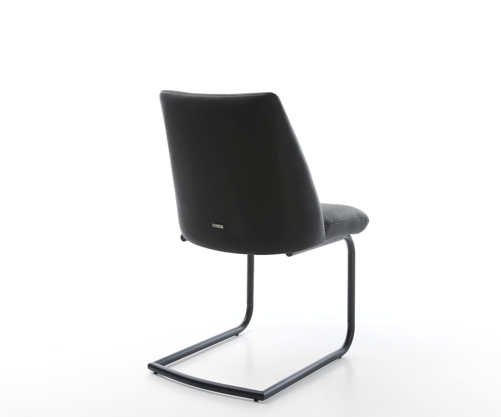 Cantilever Elso-Flex cuir de vache noir pied cantilever rond noir ressorts ensachés 4