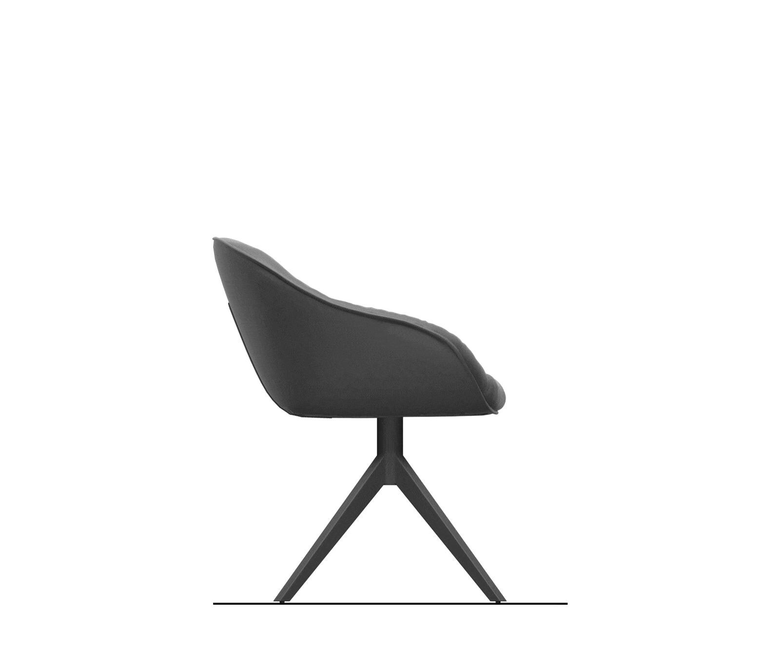 Drehstuhl Gaio-Flex Strukturstoff Soft Grau Kreuzgestell breit Schwarz 360° drehbar Wippfunktion 8