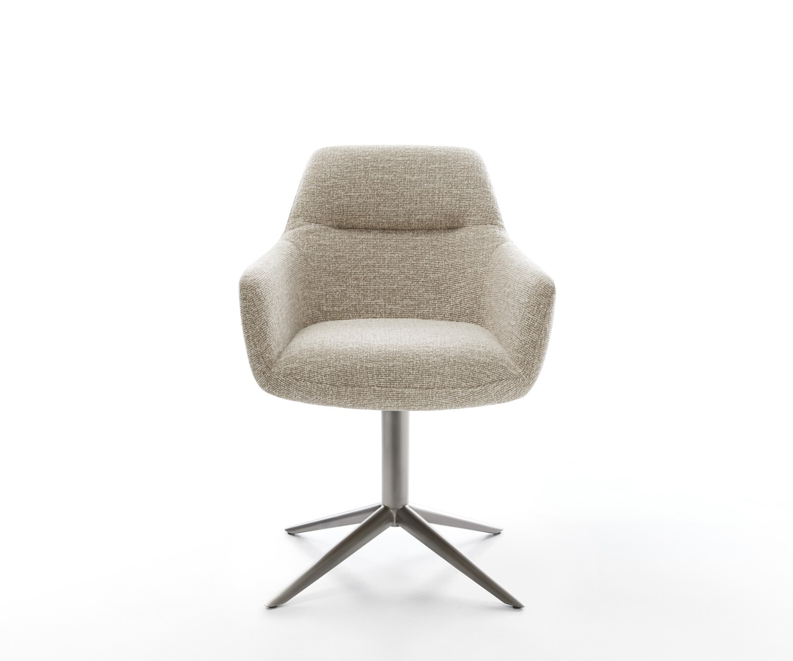 Chaise-pivotante Pejo-Flex tissu tissé doux beige pied de chaise 4 branches grafiete pivotement sur 360° fonction bascule resorts ensachés 2