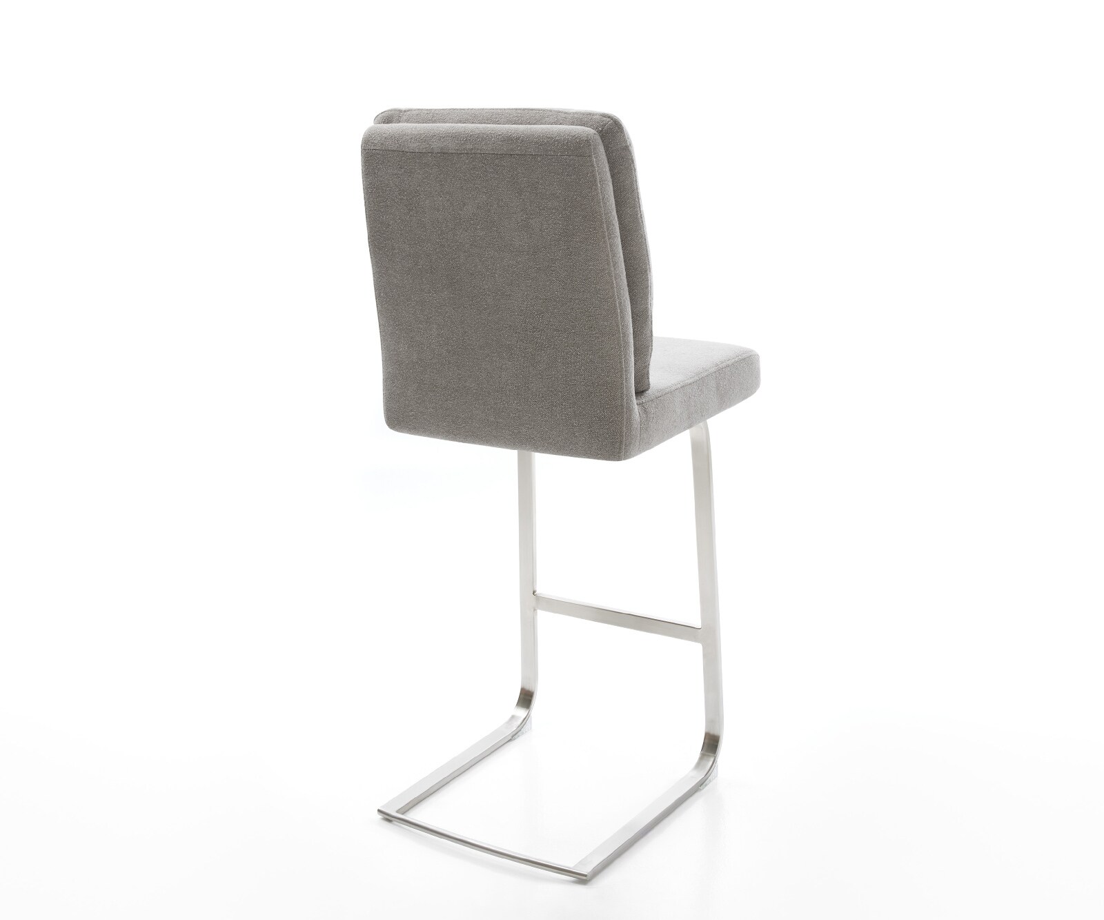 Chaise-de-bar Pela-Flex Tissu structuré doux Gris Pied cantilever acier inoxydable Argent 5