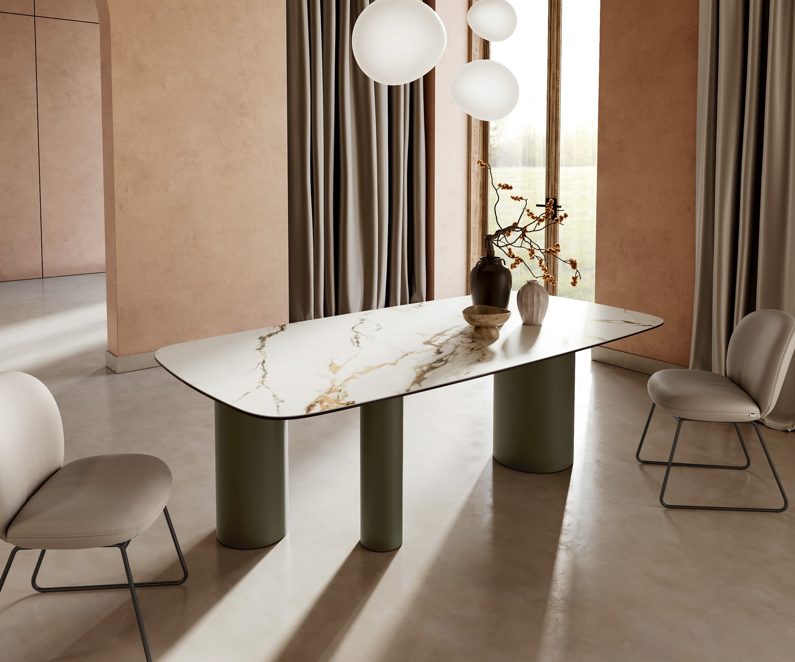 Esstisch Edge Boot 240x120cm Keramik Calacatta Luxe Weiß-Gold-Grau Troa Metall Effektfinish Titan 1 Esstisch Edge Boot 240x120cm Keramik Calacatta Luxe Weiß-Gold-Grau Troa Metall Effektfinish Titan 1