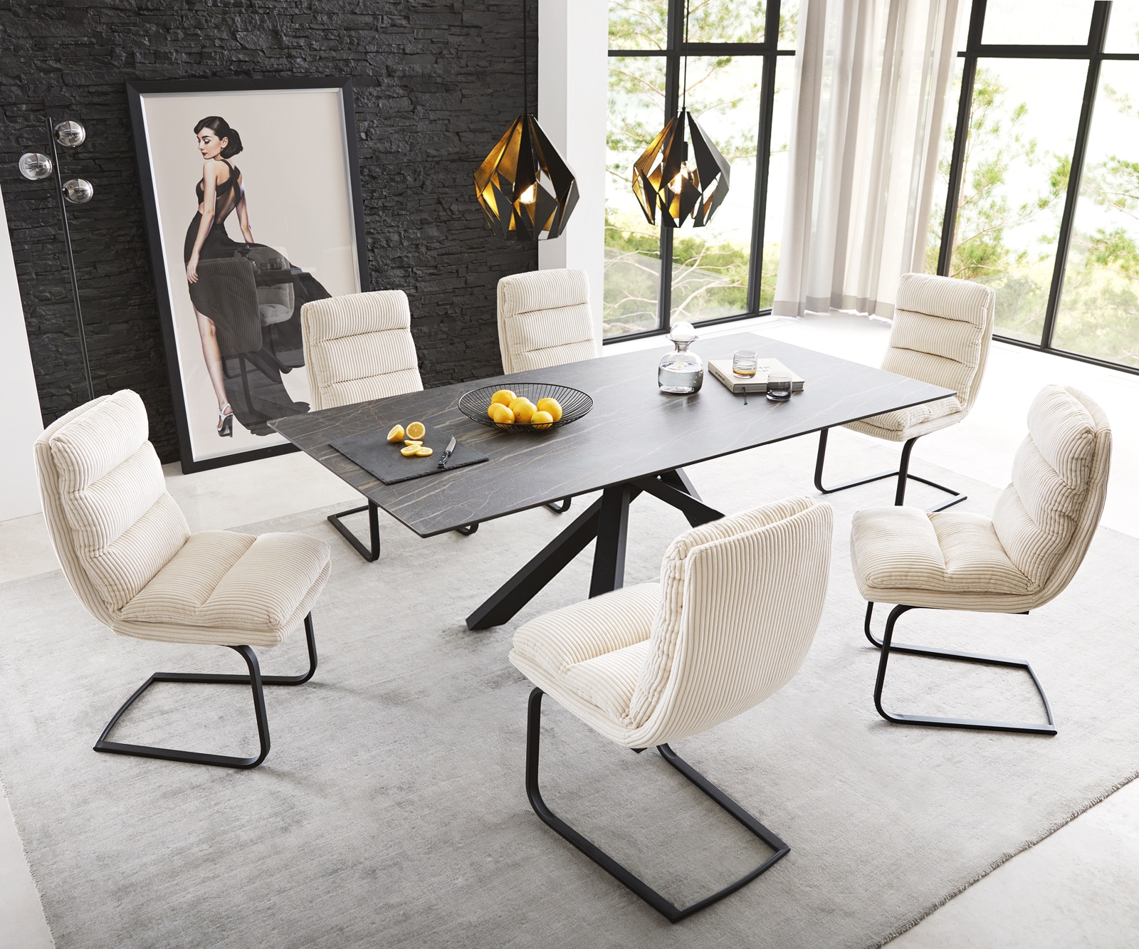 Esstisch Edge 200x100cm Keramik Laminam®Noir Desir Braun Mittelfuß Kreuz Schwarz 5 Esstisch Edge 200x100cm Keramik Laminam®Noir Desir Braun Mittelfuß Kreuz Schwarz 5