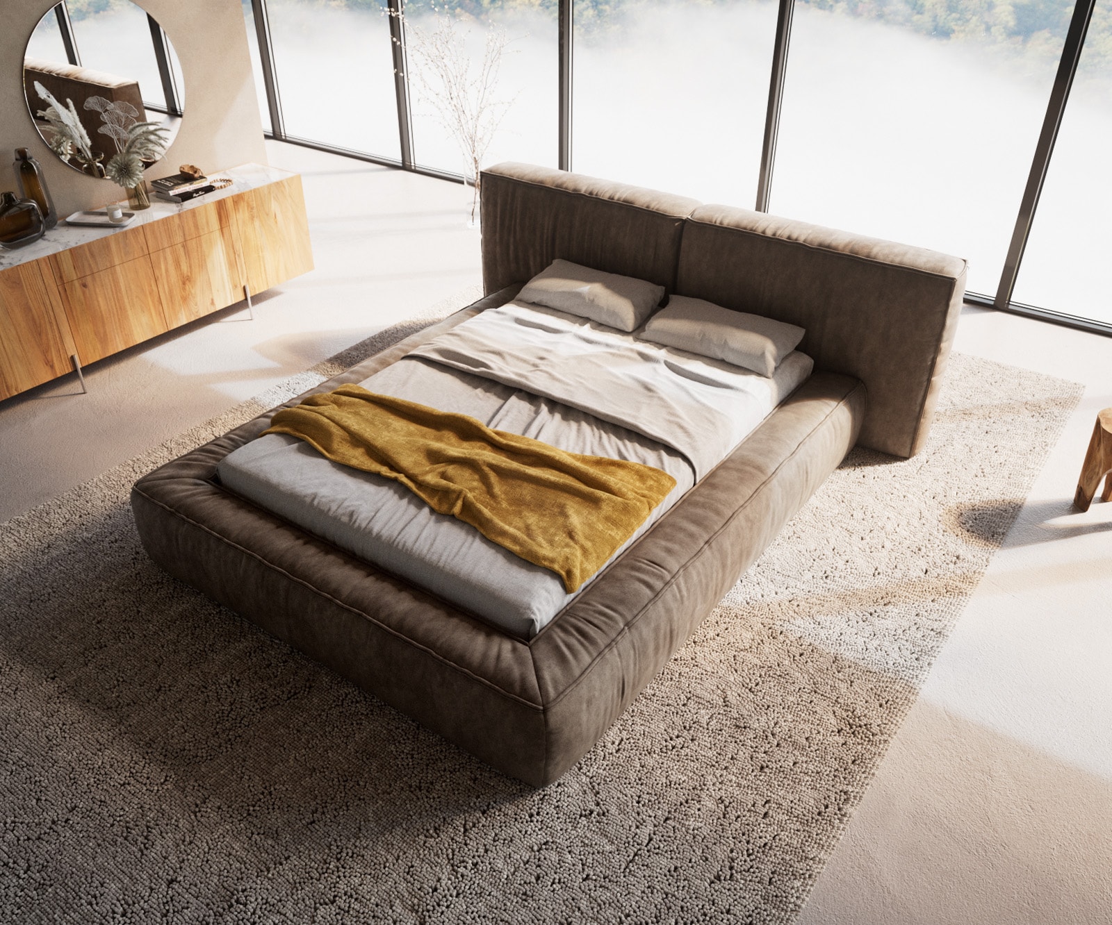 Polsterbettgestell Coperti 140x200 cm Mikrofaser Taupe Vintage 1 Polsterbettgestell Coperti 140x200 cm Mikrofaser Taupe Vintage 1