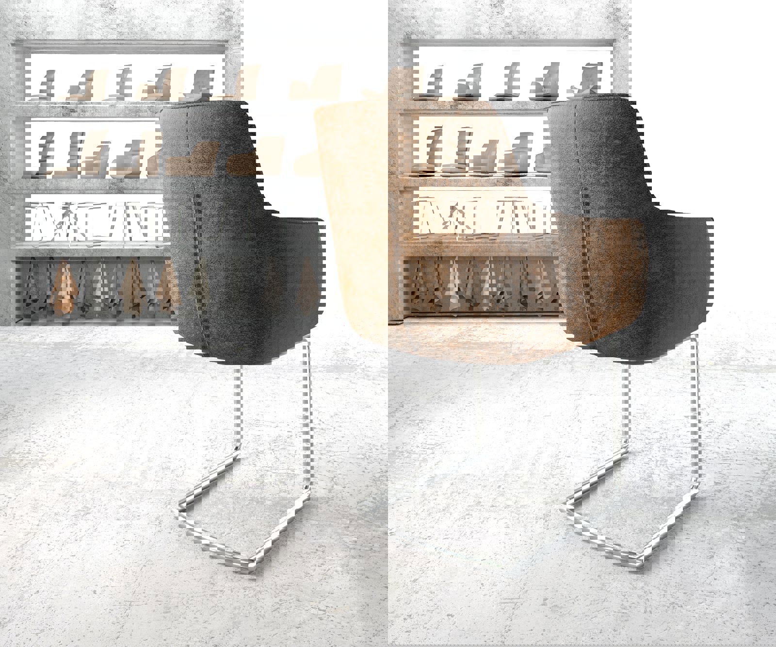 Cantilever Pejo-Flex brun antique cantilever rond acier inoxydable 4