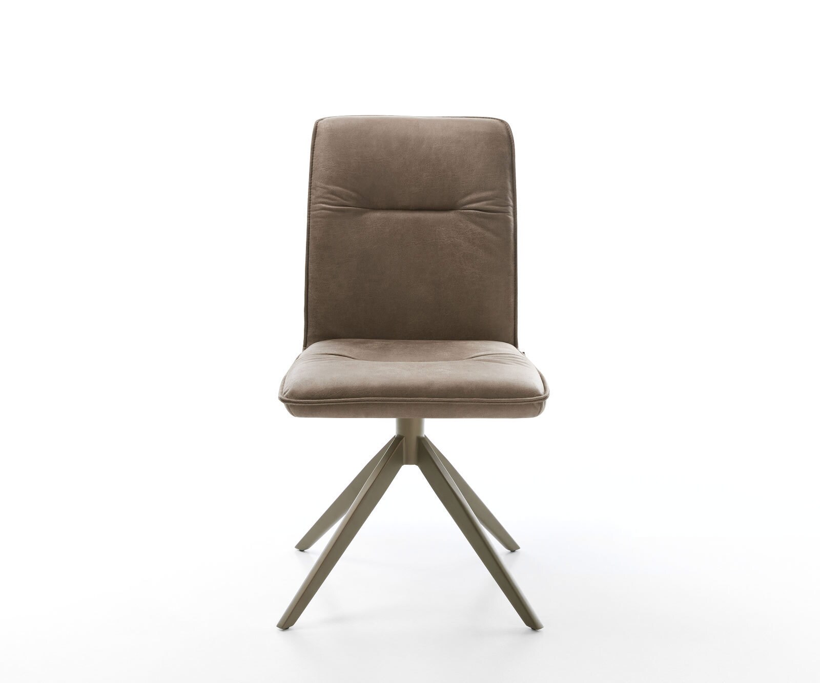 Drehstuhl Vinjo-Flex Mikrofaser Taupe Vintage Kreuzgestell breit Effektfinish Titan 360° drehbar 1