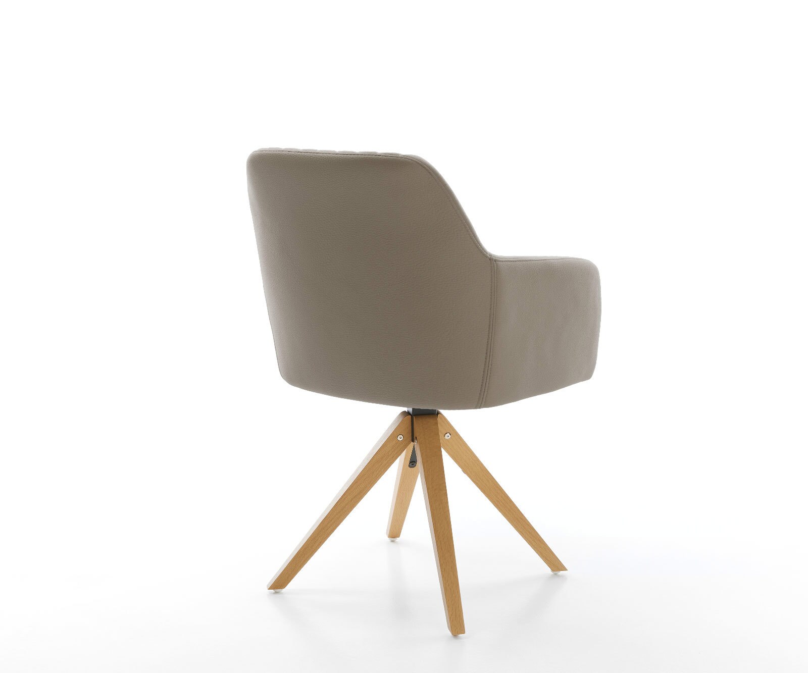 Chaise-de-salle-à-manger Greg-Flex cuir de vache couleur boue pied en bois angulaire naturel ressorts ensachés 4