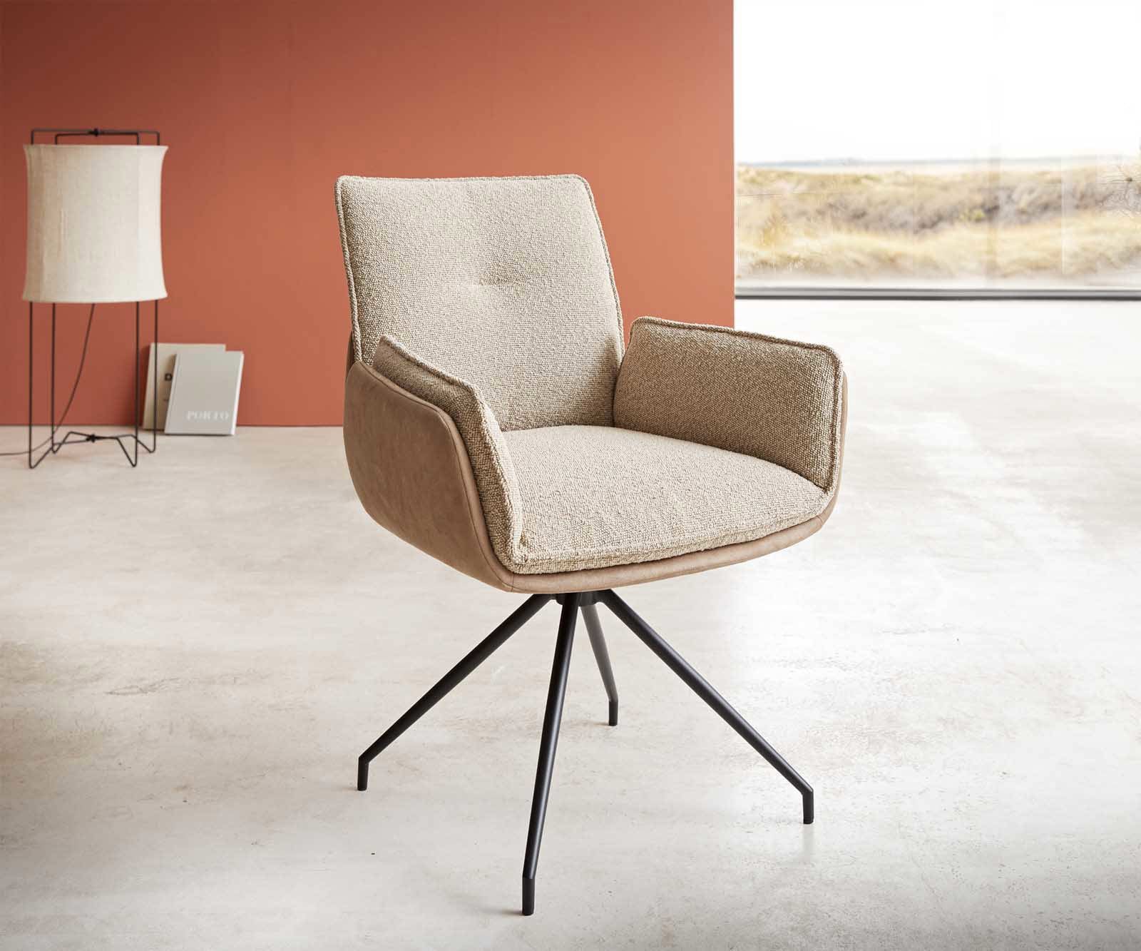 Drehstuhl Nela-Flex Materialmix Schlamm Kreuzgestell konisch Schwarz 180° drehbar Drehstuhl Nela-Flex Materialmix Schlamm Kreuzgestell konisch Schwarz 180° drehbar