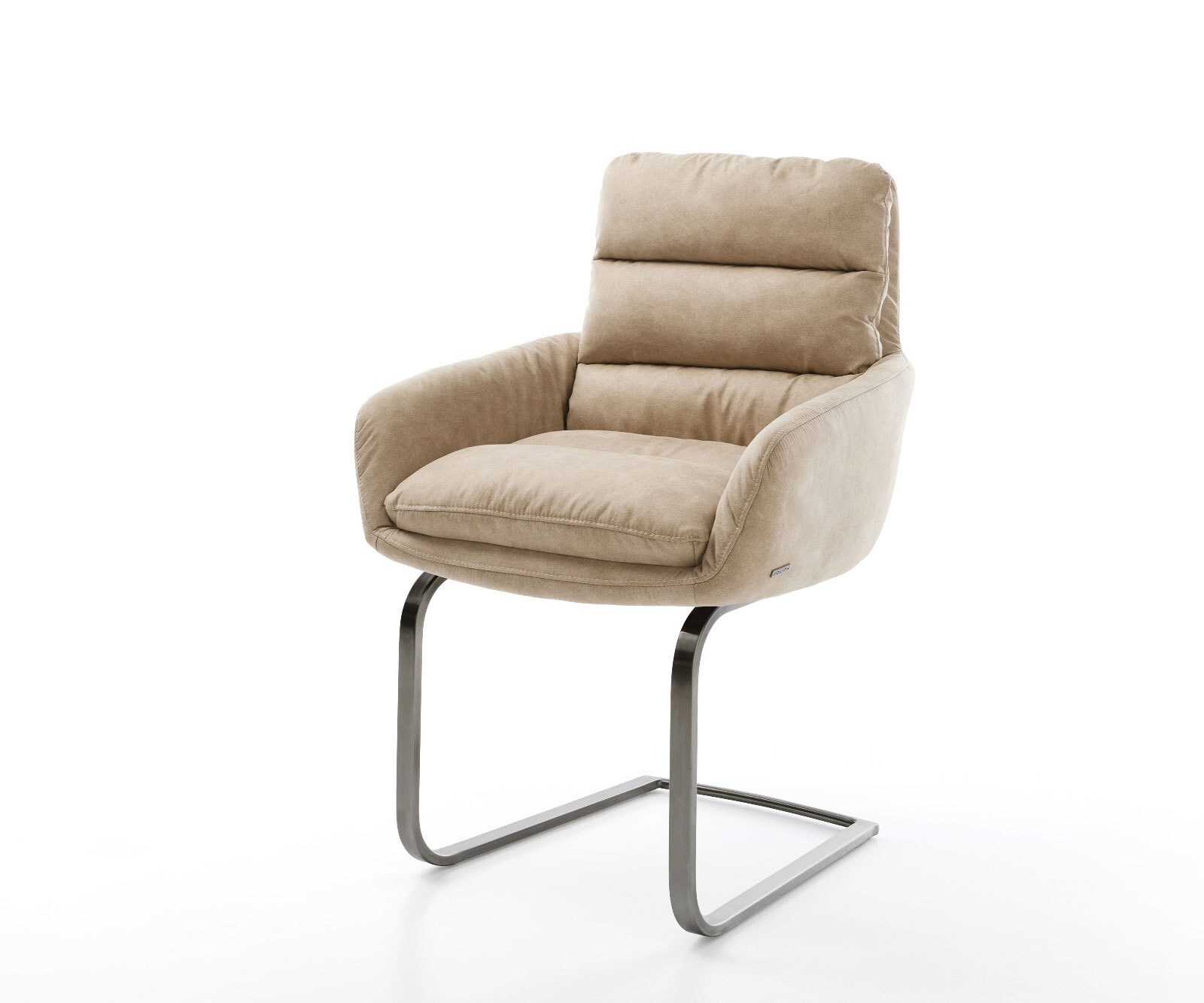 Freischwinger Abelia-Flex mit Armlehnen Mikrofaser Beige Vintage Freischwinger flach Graphit