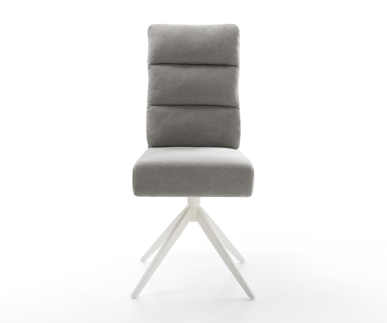 Drehstuhl Pela-Flex Strukturstoff Soft Grau Kreuzgestell breit Weiß 360° drehbar Wippfunktion Taschenfederkern 2