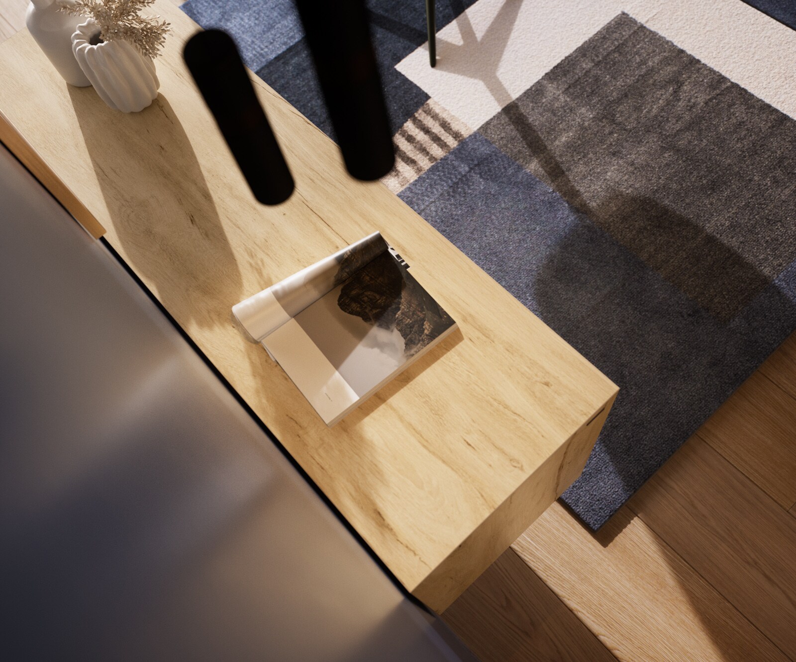 Sideboard Cuor 150 cm Keramik Laminam® Sabbia Eichefarbig 3 Türen Schwebend 5