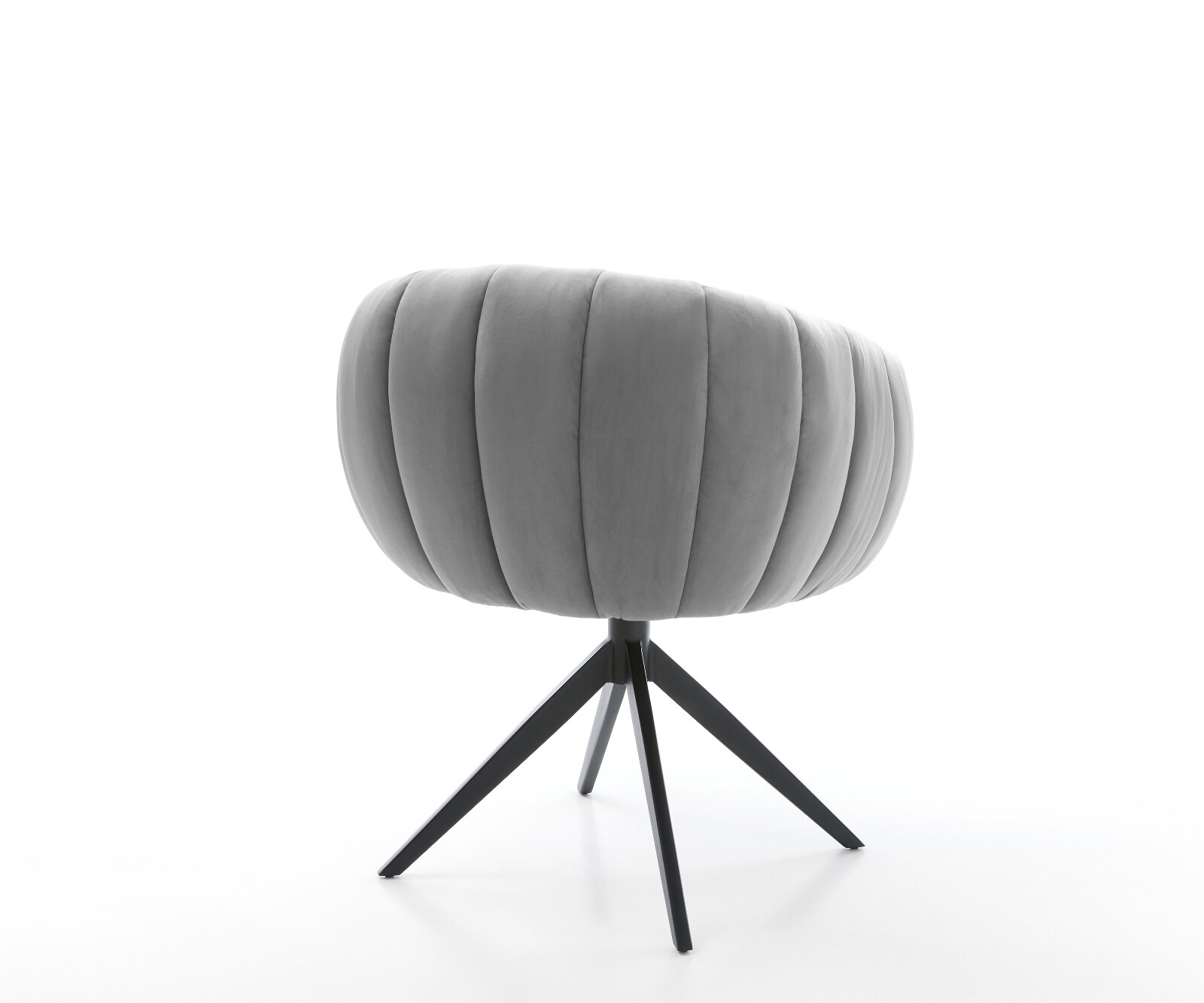 Drehstuhl Jada-Flex Samt Grau Kreuzgestell breit Schwarz 360° drehbar Wippfunktion Taschenfederkern 4