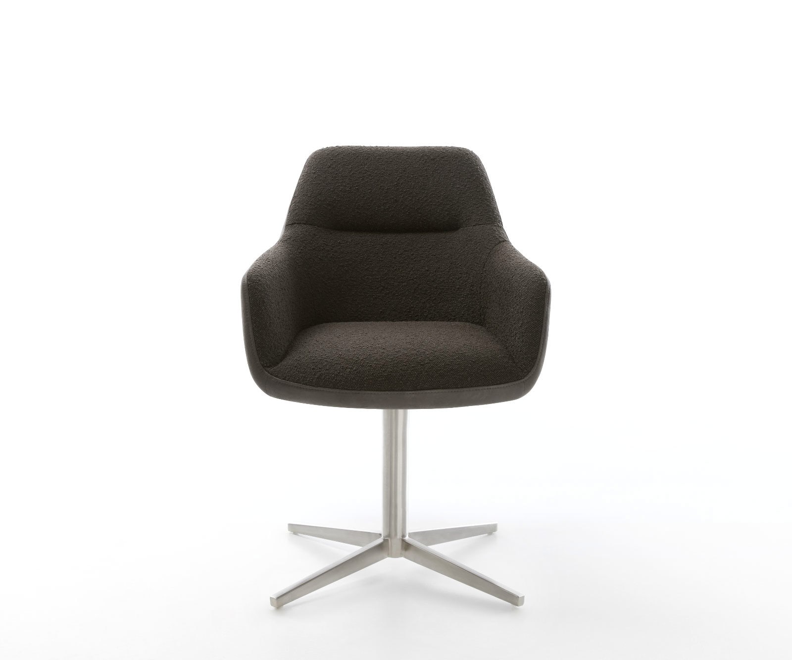 Chaise-pivotante Pejo-Flex tissu mixte noir pied de chaise 4 branches acier inoxydable brossé pivotement sur 360° ressorts ensachés 1 Chaise-pivotante Pejo-Flex tissu mixte noir pied de chaise 4 branches acier inoxydable brossé pivotement sur 360° ressorts ensachés 1