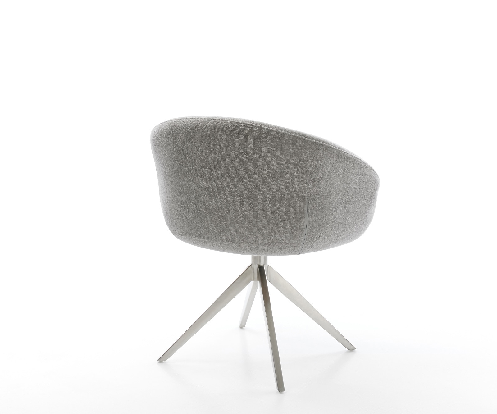 Chaise-pivotante Vinka-Flex avec accoudoirs tissu structuré doux gris pied croisé large acier inoxydable pivotement sur 360° fonction bascule resorts ensachés 4