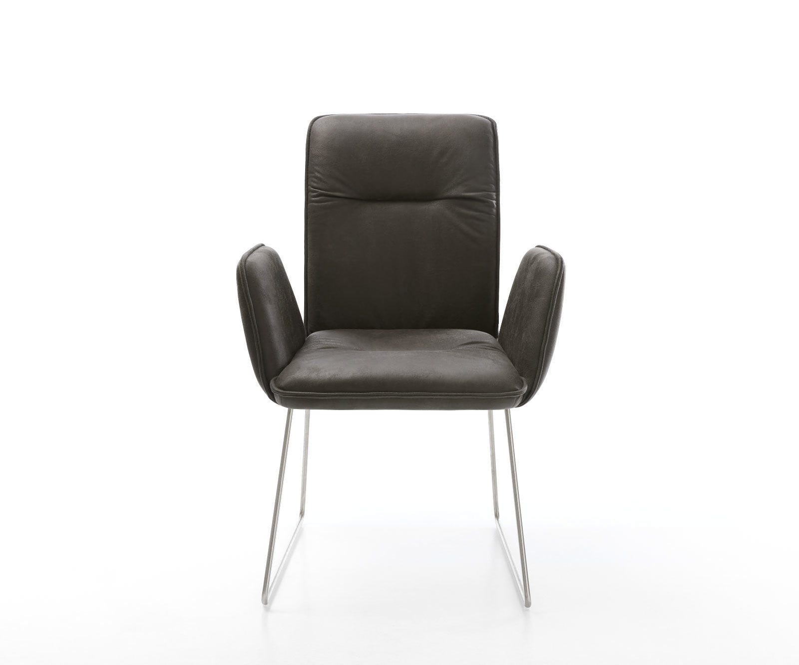 Esszimmerstuhl Vinja-Flex Mikrofaser Anthrazit Vintage Kufengestell Edelstahl 1 Esszimmerstuhl Vinja-Flex Mikrofaser Anthrazit Vintage Kufengestell Edelstahl 1