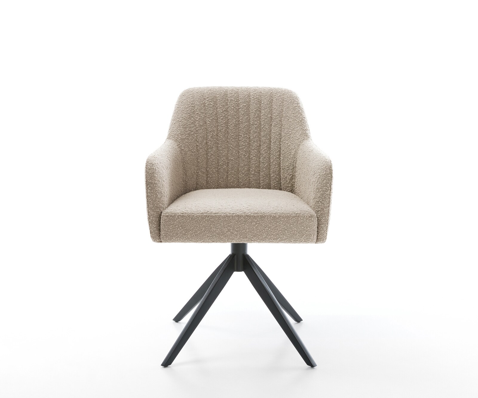 Chaise-pivotante Greg-Flex bouclé boue pied croisé large noir pivotement sur 360° fonction bascule ressorts ensachés 1