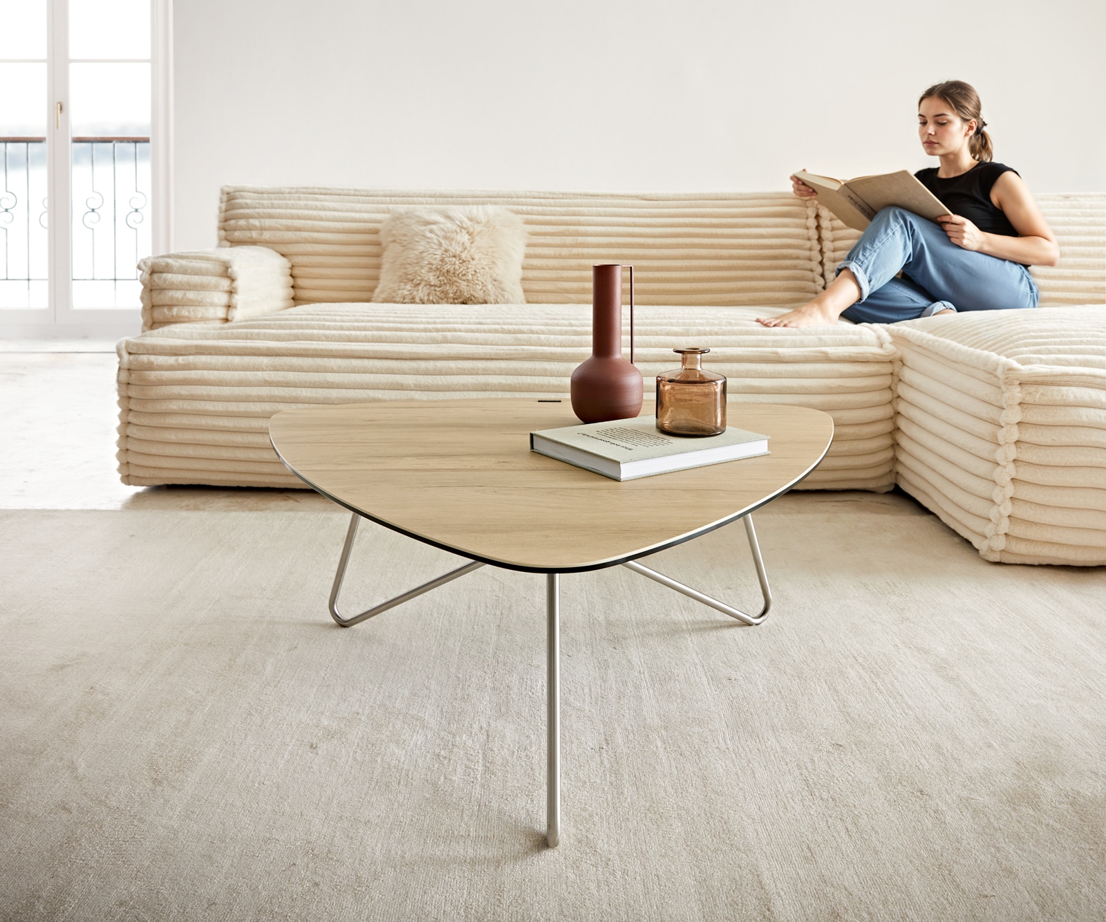 Couchtisch Ekrem 88x85 cm Keramik Laminam® Sabbia Eichefarbig Hairpin rund Edelstahl 3 Couchtisch Ekrem 88x85 cm Keramik Laminam® Sabbia Eichefarbig Hairpin rund Edelstahl 3
