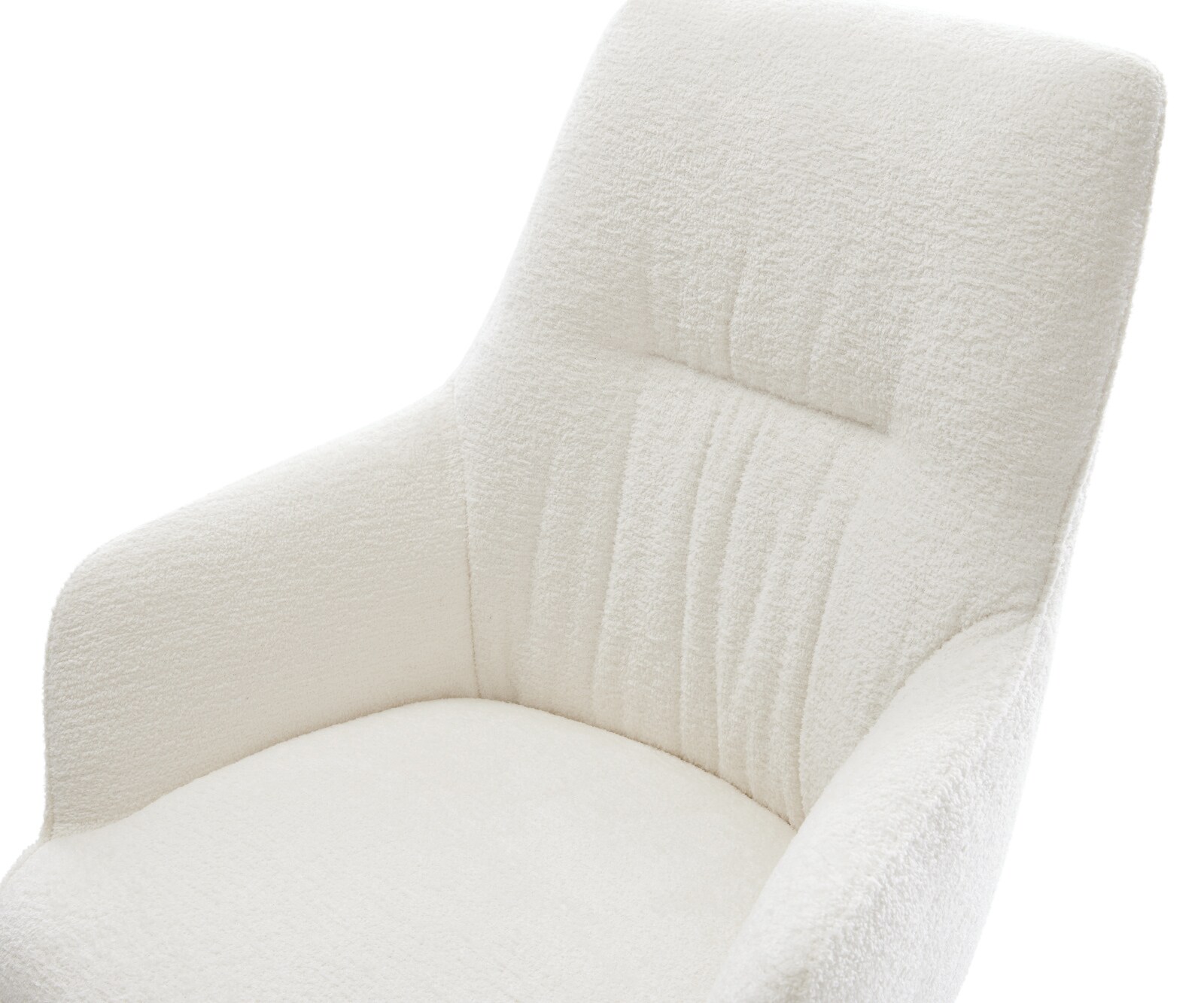 Cantilever Zelia-Flex avec accoudoirs bouclé doux beige pied cantilever plat blanc ressorts ensachés 4