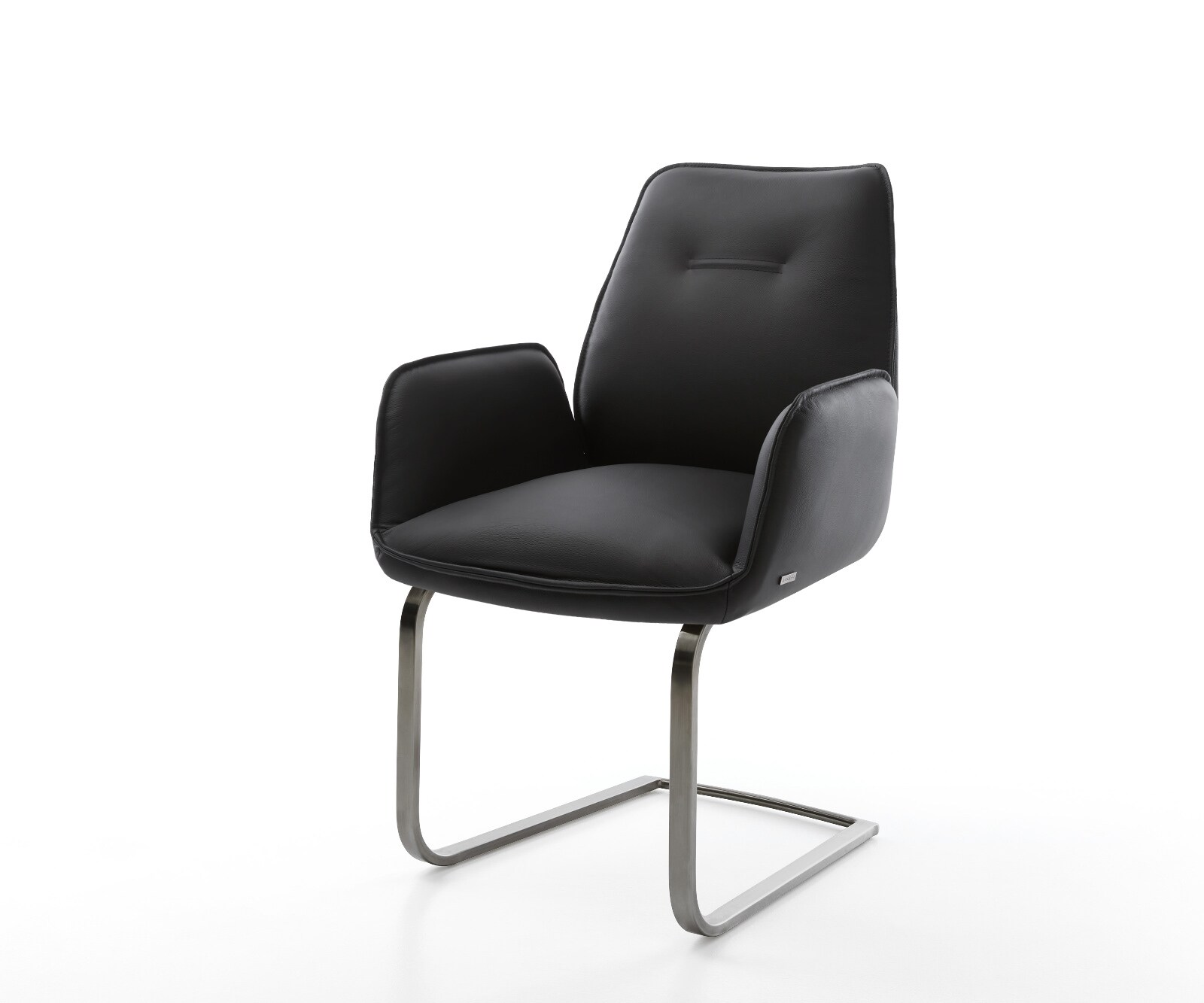 Cantilever Zoa-Flex cuir de vache noir pied cantilever plat grafiete 1