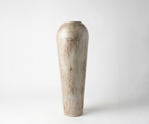 Vase Tavera l27 x P27 x H82 cm Métal Ivory Terra Fait main