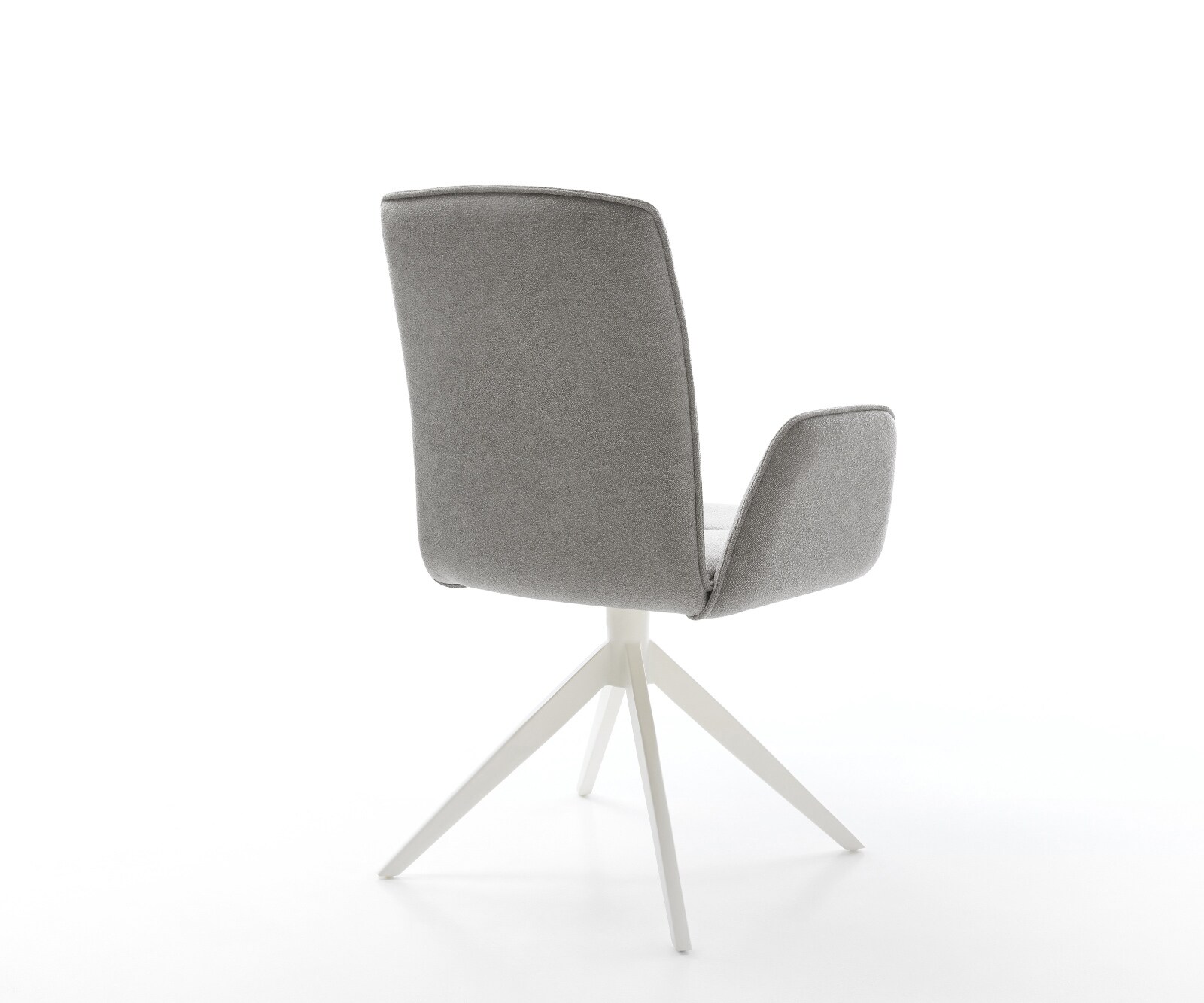 Drehstuhl Vinja-Flex Strukturstoff Soft Grau Kreuzgestell breit Weiß 360° drehbar Wippfunktion 4