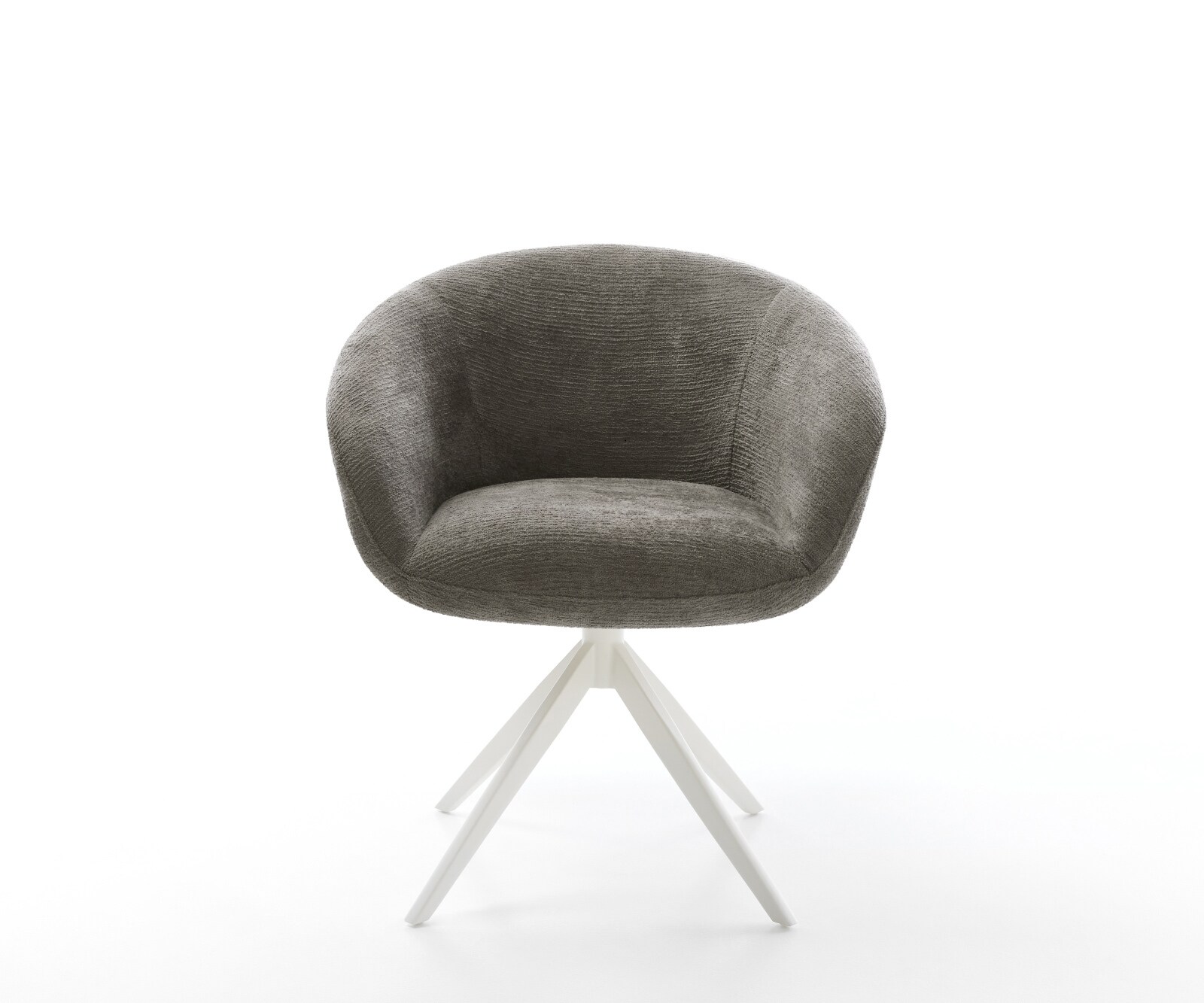 Chaise-pivotante Vinka-Flex avec accoudoirs bouclé doux couleur boue pied croisé large blanc pivotement sur 360° fonction bascule resorts ensachés 1