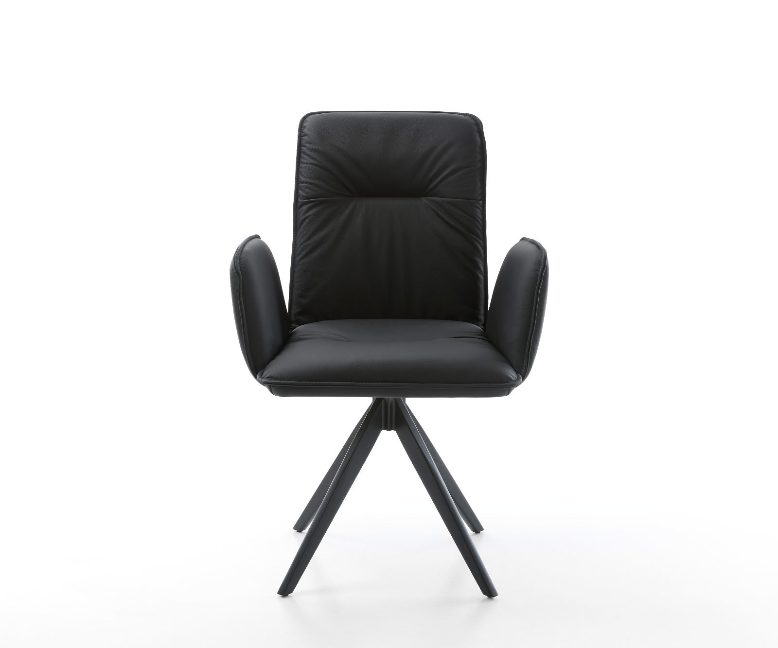 Esszimmerstuhl Vinja-Flex Echt-Leder Schwarz Kreuzgestell kantig Schwarz 1 Esszimmerstuhl Vinja-Flex Echt-Leder Schwarz Kreuzgestell kantig Schwarz 1