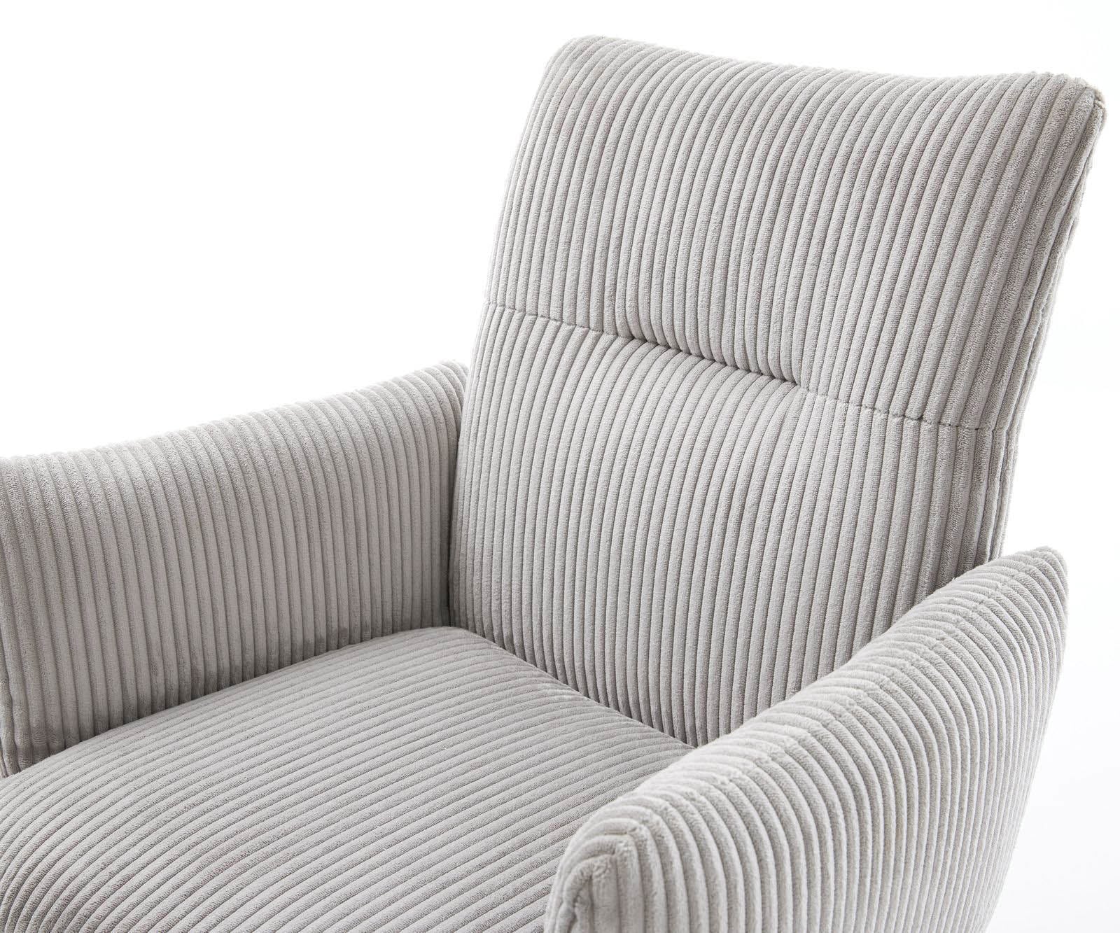 Drehstuhl Jova-Flex mit Armlehnen Cord Silbergrau Kreuzgestell breit Effektfinish Titan 360° drehbar Taschenfederkern 3 Drehstuhl Jova-Flex mit Armlehnen Cord Silbergrau Kreuzgestell breit Effektfinish Titan 360° drehbar Taschenfederkern 3