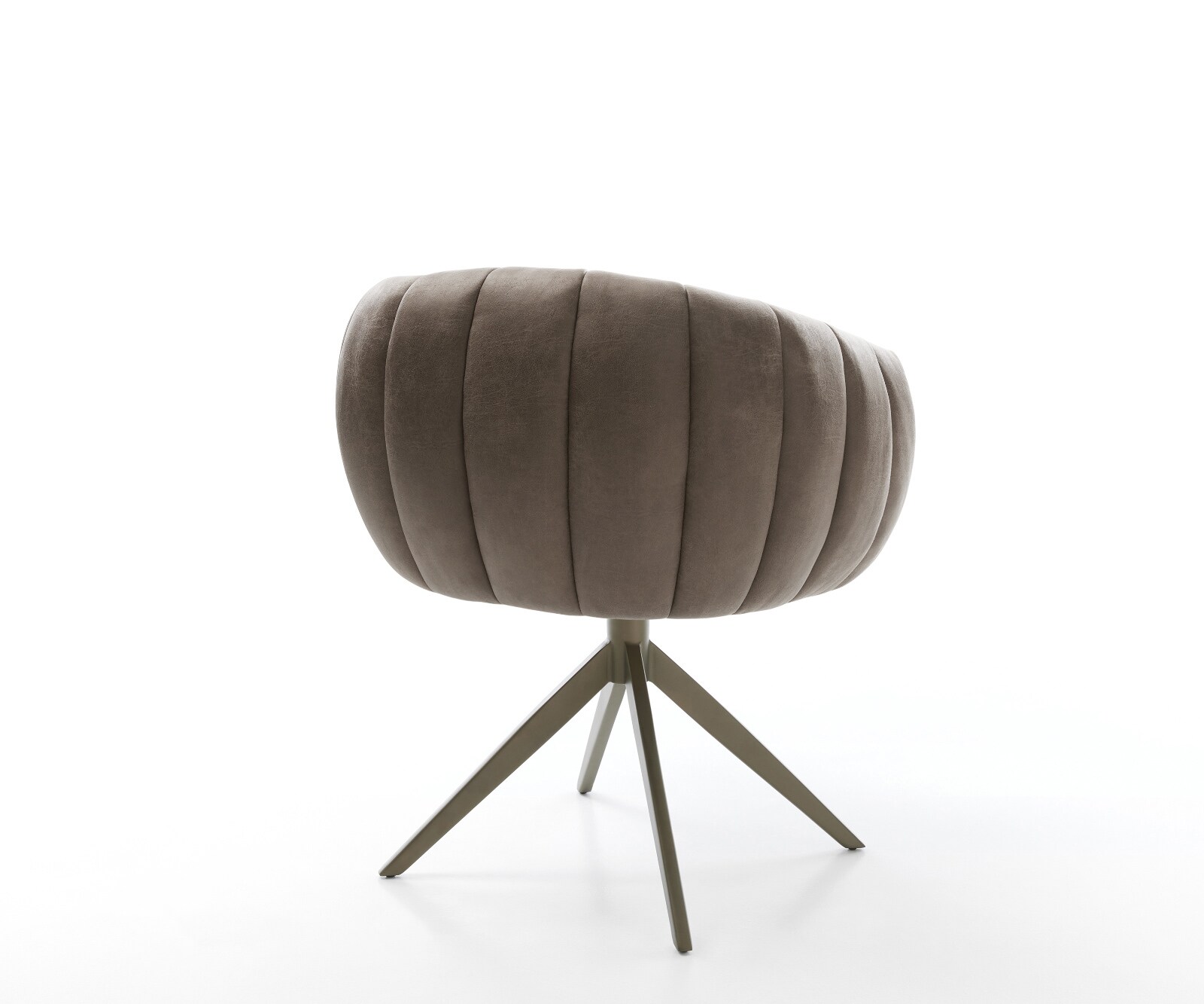 Drehstuhl Jada-Flex Mikrofaser Taupe Vintage Kreuzgestell breit Effektfinish Titan 360° drehbar Wippfunktion Taschenfederkern 4