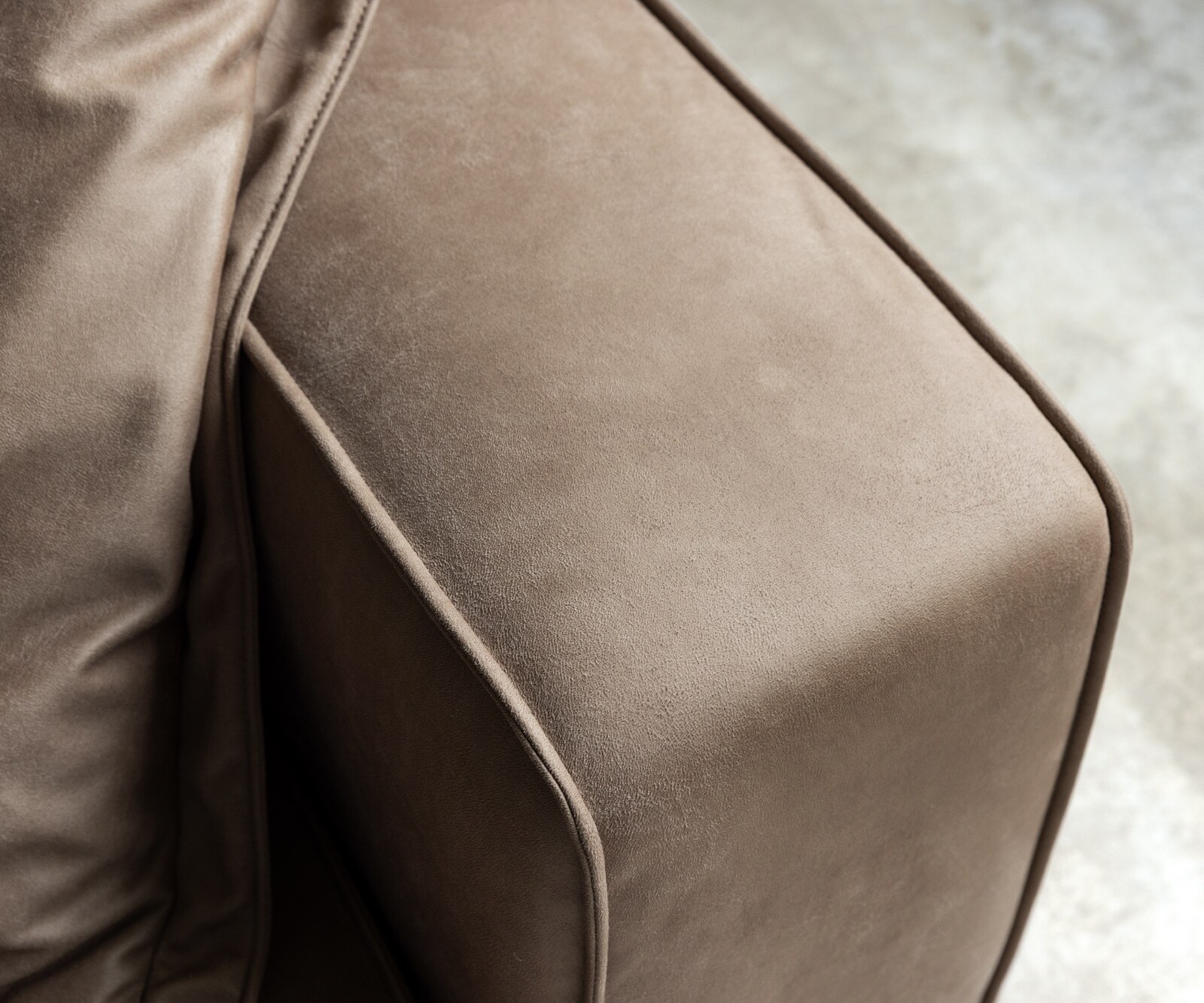 Big-Sofa Snoosh 400x150 cm Mikrofaser Schlamm Vintage Recamiere links 5