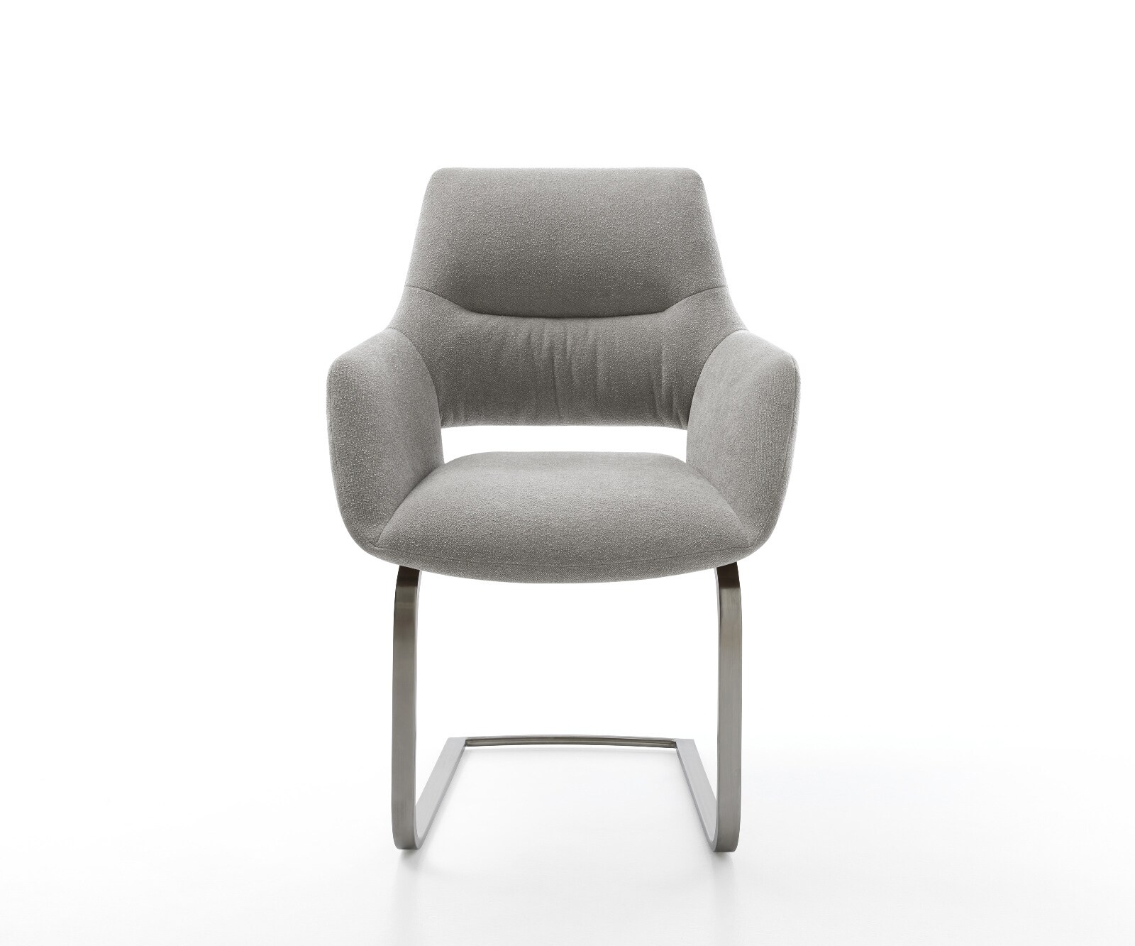 Freischwinger Yago-Flex mit Armlehnen Strukturstoff Soft Grau Freischwinger flach Graphit Taschenfederkern 1