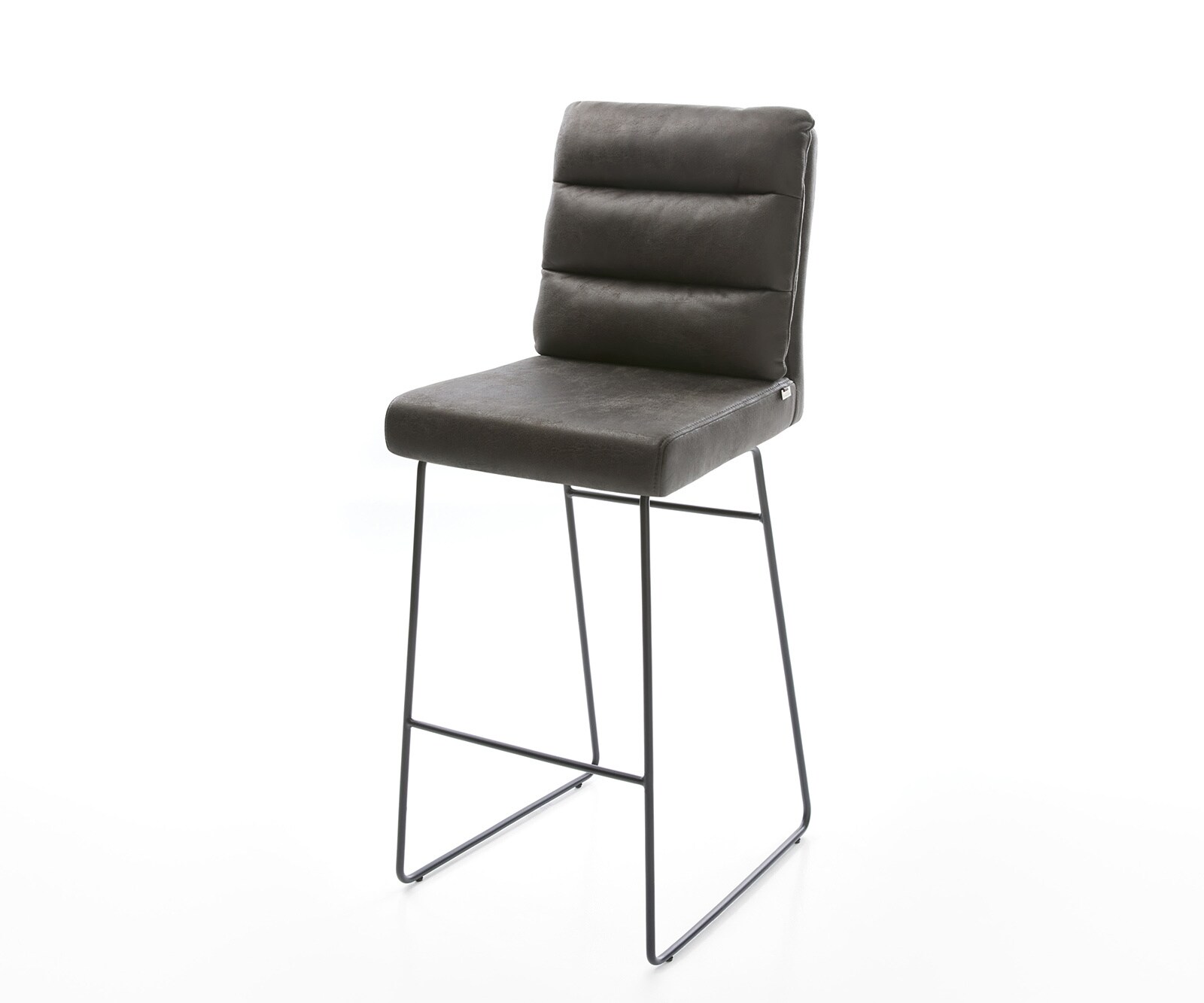 Chaise-de-bar Pela-Flex vintage anthracite cadre patin métal