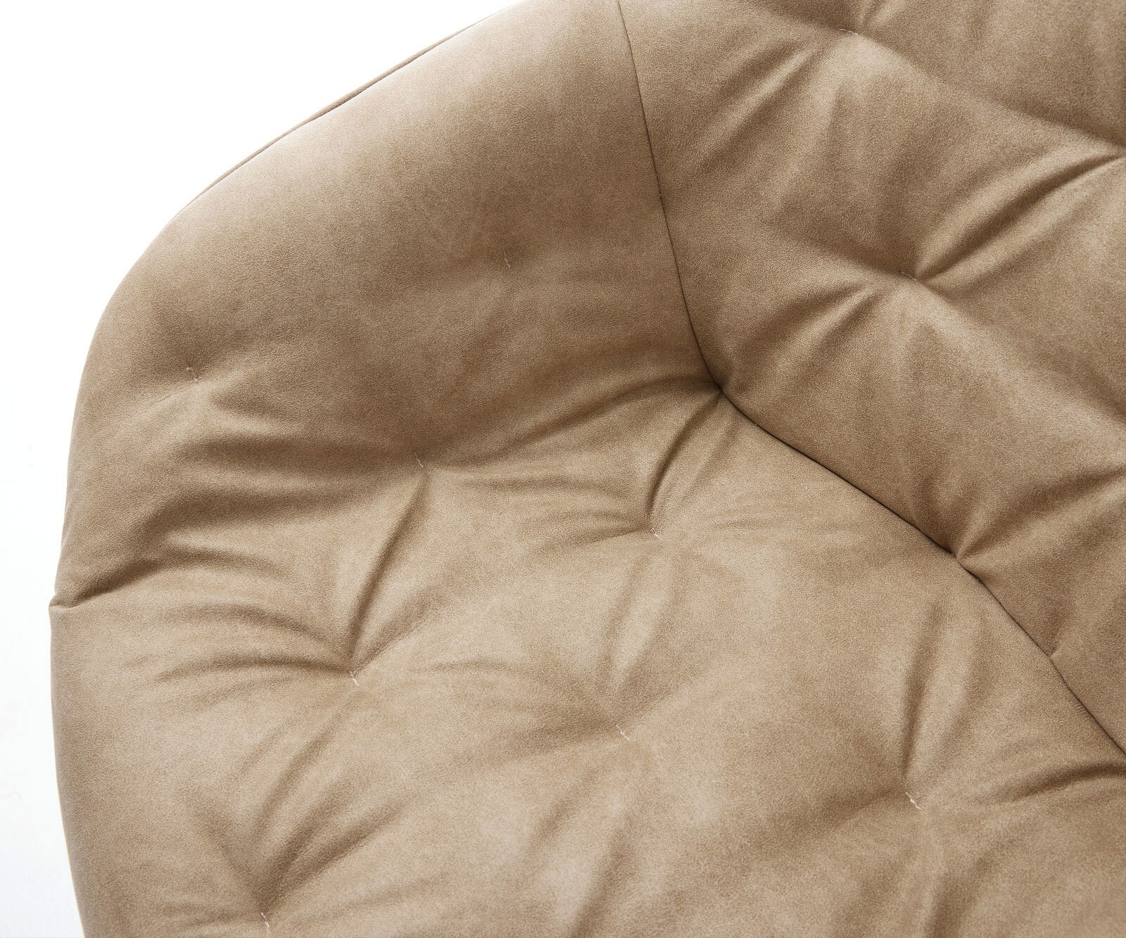 Drehstuhl Gaio-Flex Mikrofaser Beige Vintage Kreuzgestell breit Edelstahl 360° drehbar Wippfunktion 3