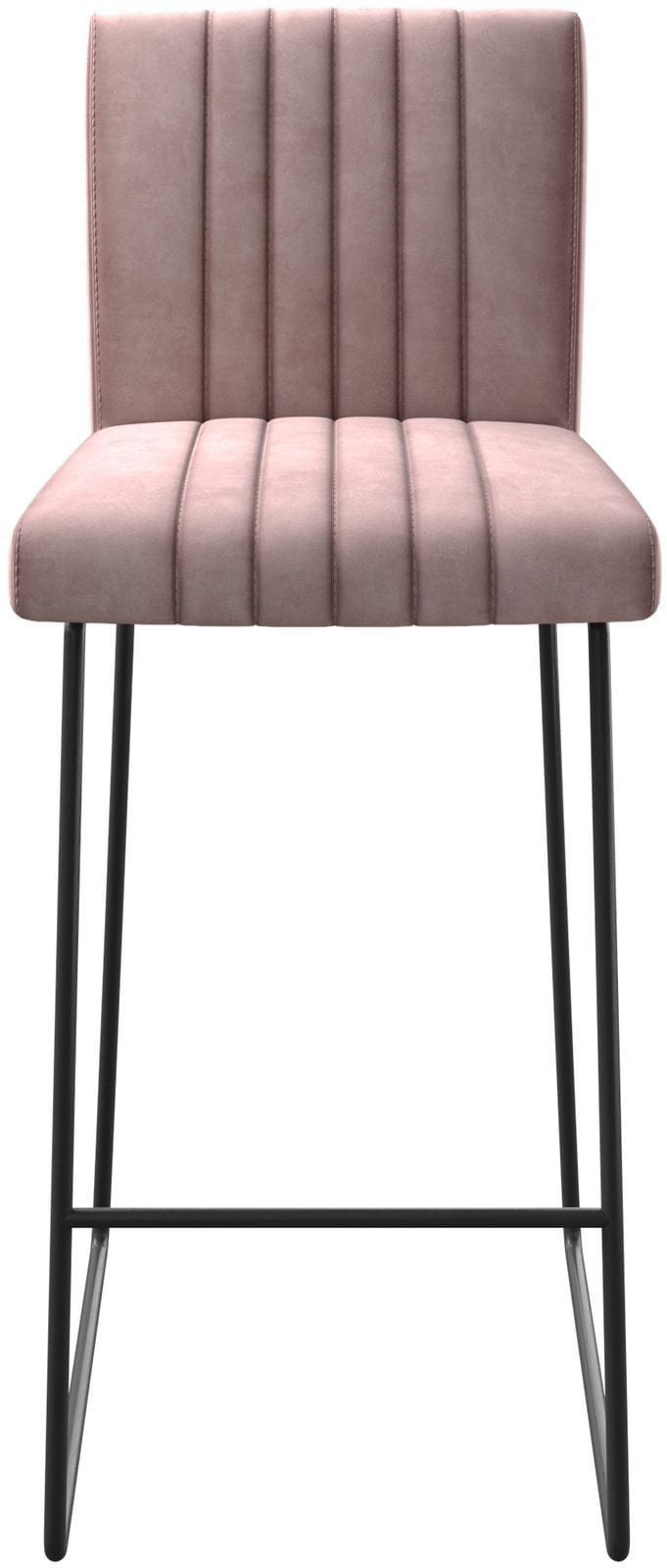 Barstuhl Luiga-Flex Samt Rosé Kufengestell Metall 4 Barstuhl Luiga-Flex Samt Rosé Kufengestell Metall 4