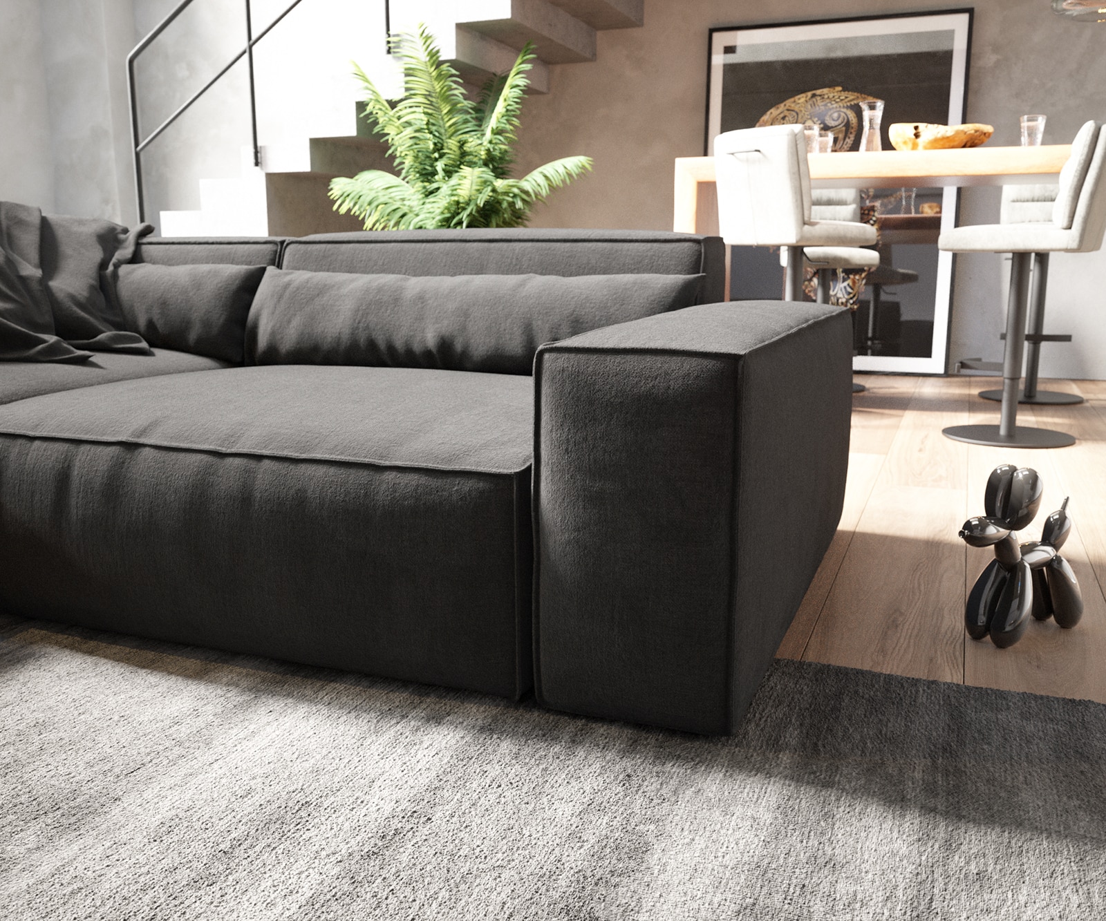 Wohnlandschaft Sirpio XL 360x260 cm Mikrofaser Schwarz Recamiere variabel 5 Wohnlandschaft Sirpio XL 360x260 cm Mikrofaser Schwarz Recamiere variabel 5