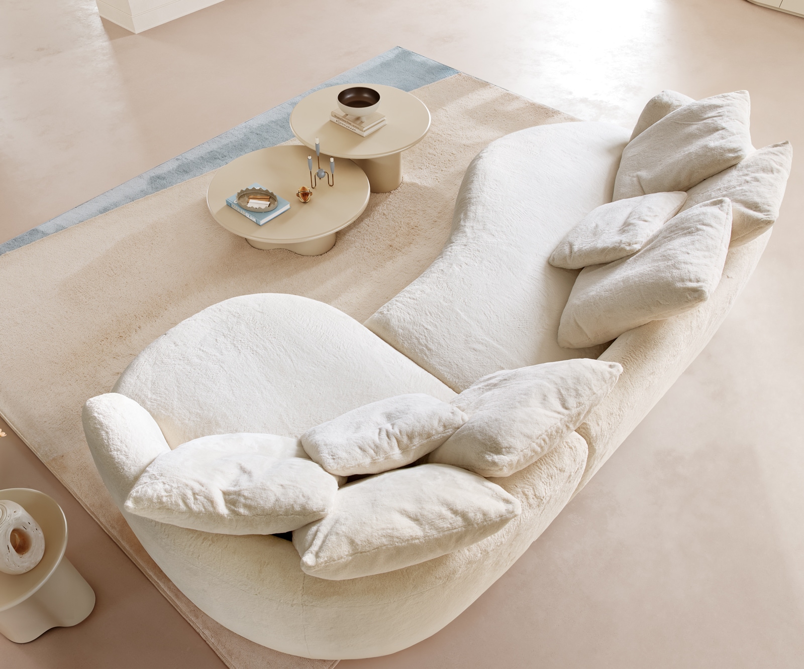 Big-Sofa Edina 330x170 cm Plüsch Creme-Weiß 3