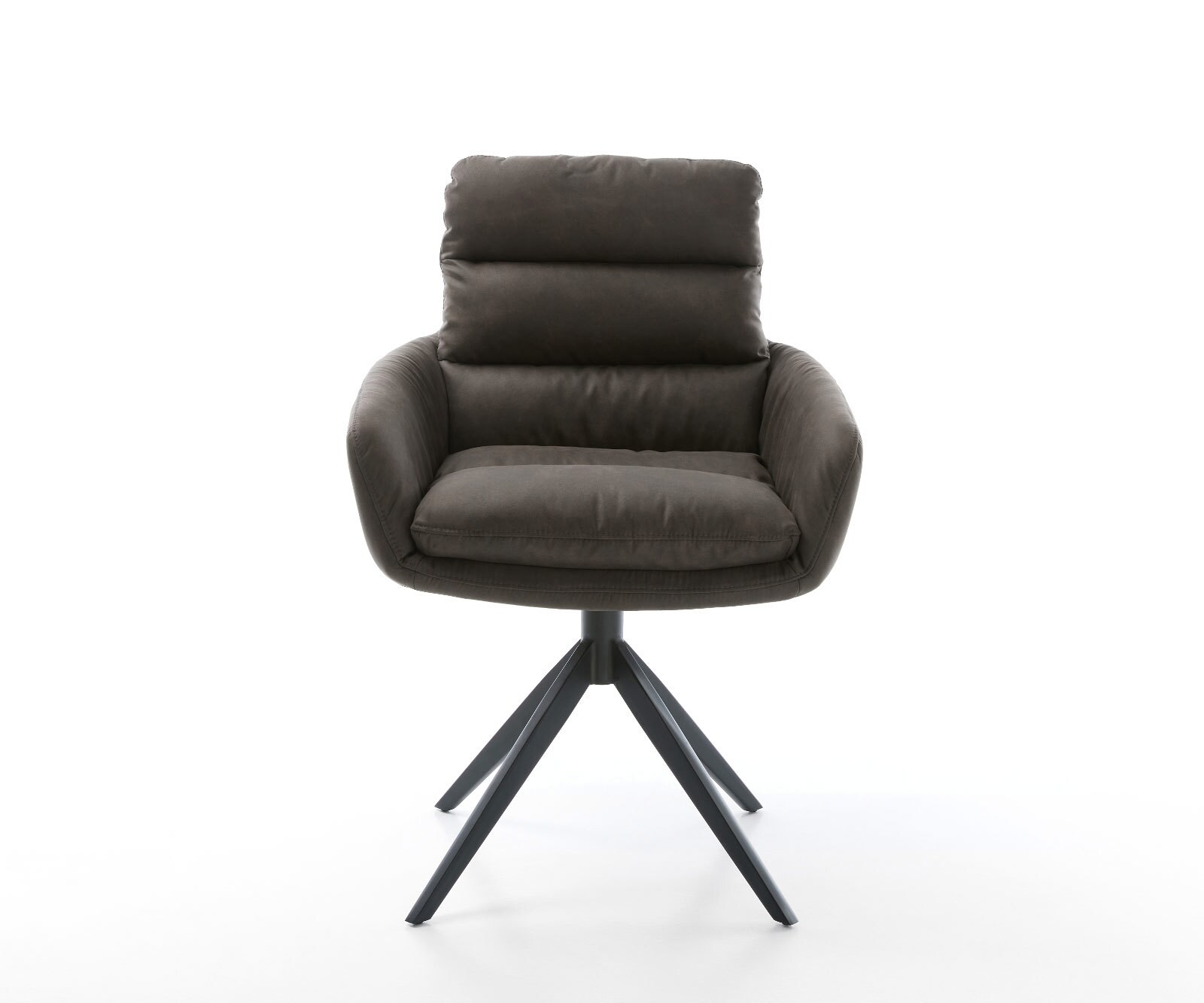 Chaise-pivotante Abelia-Flex microvelours anthracite vintage pied croisé large noir pivotement sur 360° fonction bascule 1
