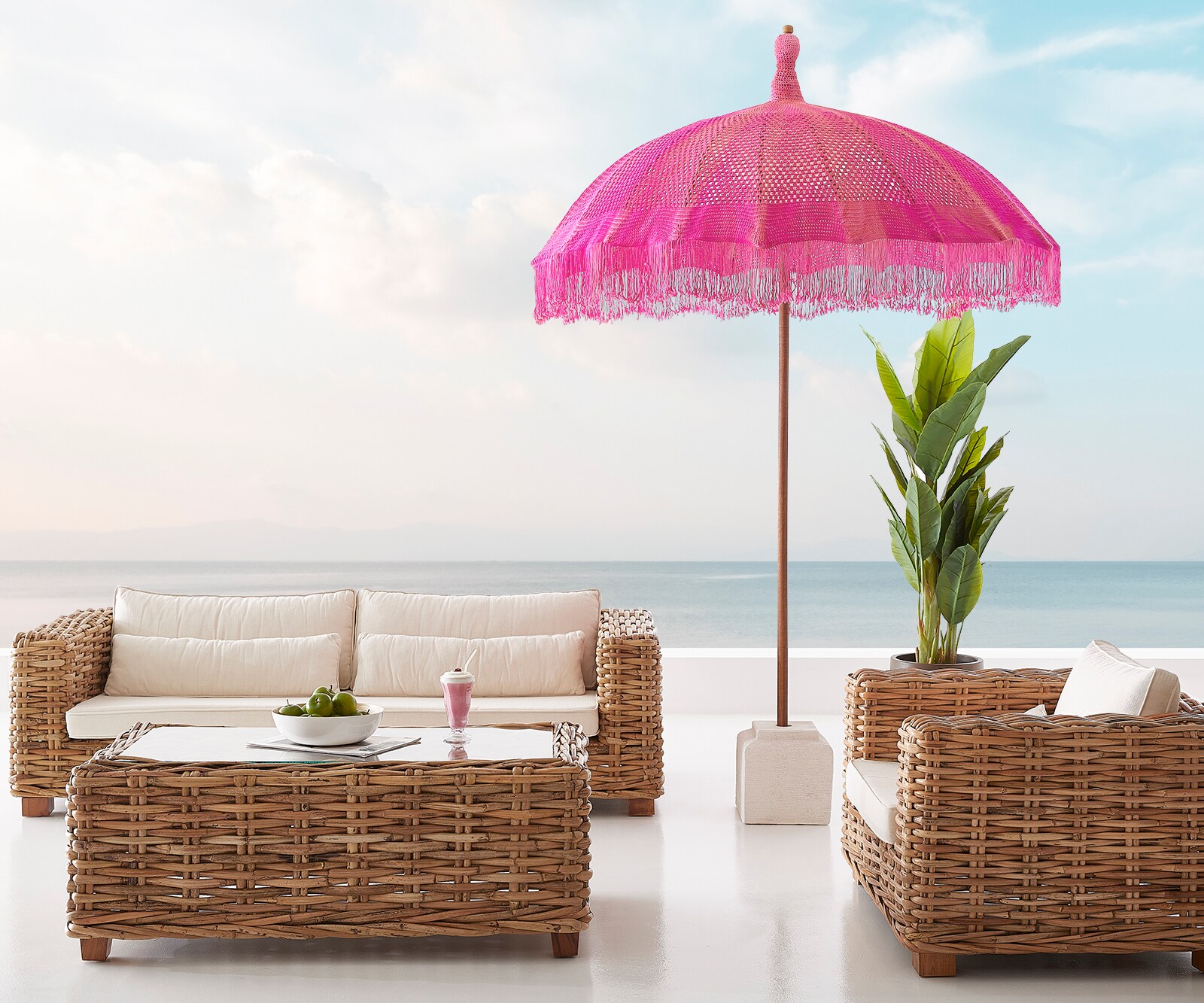Sonnenschirm Makrame pink D200 H250 cm (Grundartikel) 1