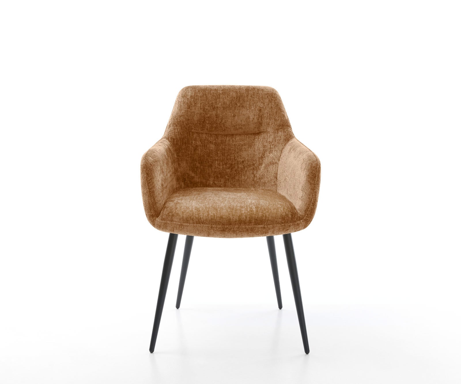 Chaise-de-salle-à-manger Pejo-Flex chenille rouille 4 pieds coniques noir ressorts ensachés 1 Chaise-de-salle-à-manger Pejo-Flex chenille rouille 4 pieds coniques noir ressorts ensachés 1