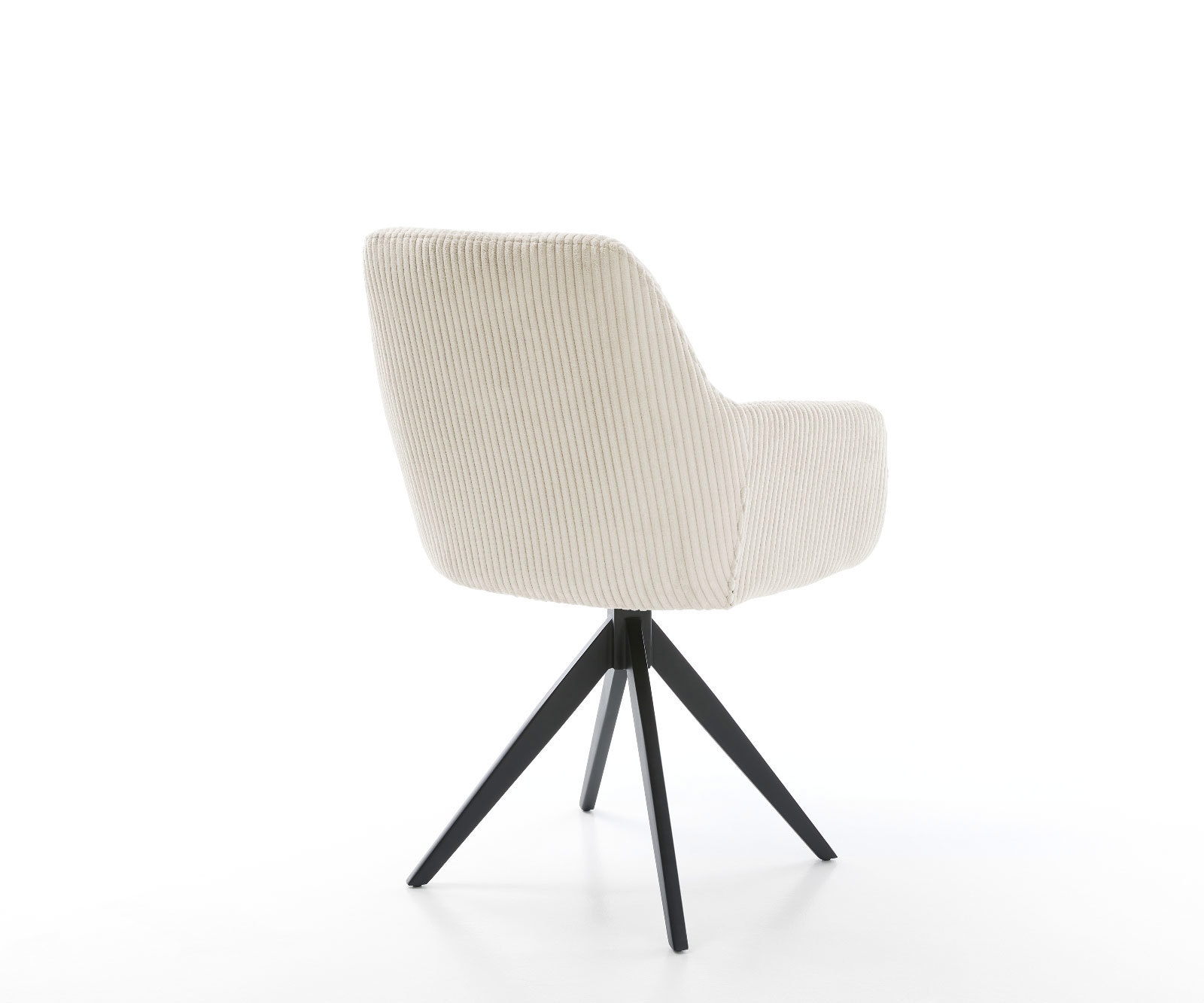 Chaise-de-salle-à-manger Pejo-Flex côtelé beige vintage pied croisé angulaire noir ressorts ensachés 4 Chaise-de-salle-à-manger Pejo-Flex côtelé beige vintage pied croisé angulaire noir ressorts ensachés 4