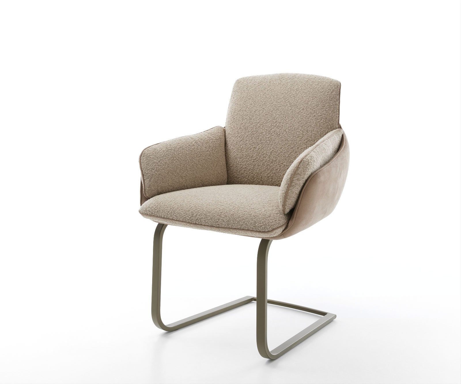 Freischwinger Luan-Flex mit Armlehnen Materialmix Schlamm Freischwinger flach Effektfinish Titan Freischwinger Luan-Flex mit Armlehnen Materialmix Schlamm Freischwinger flach Effektfinish Titan