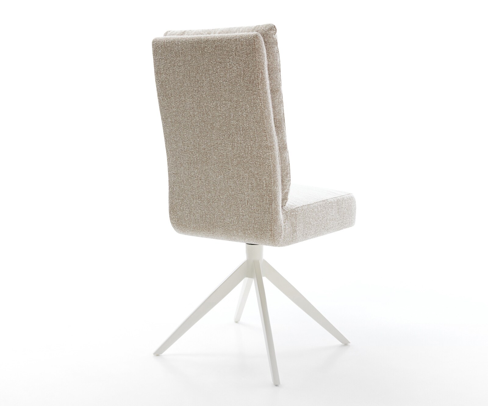 Drehstuhl Pela-Flex Webstoff Soft Beige Kreuzgestell breit Weiß 360° drehbar Wippfunktion Taschenfederkern 4