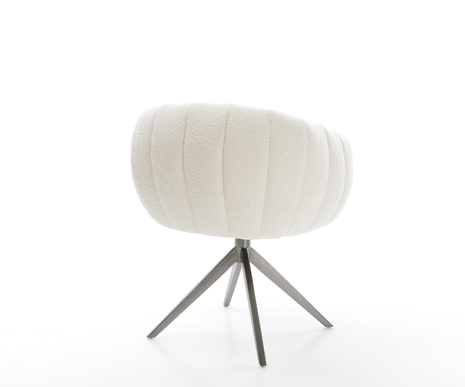 Drehstuhl Jada-Flex Bouclé Weiß Kreuzgestell breit Graphit 360° drehbar Wippfunktion Taschenfederkern 4