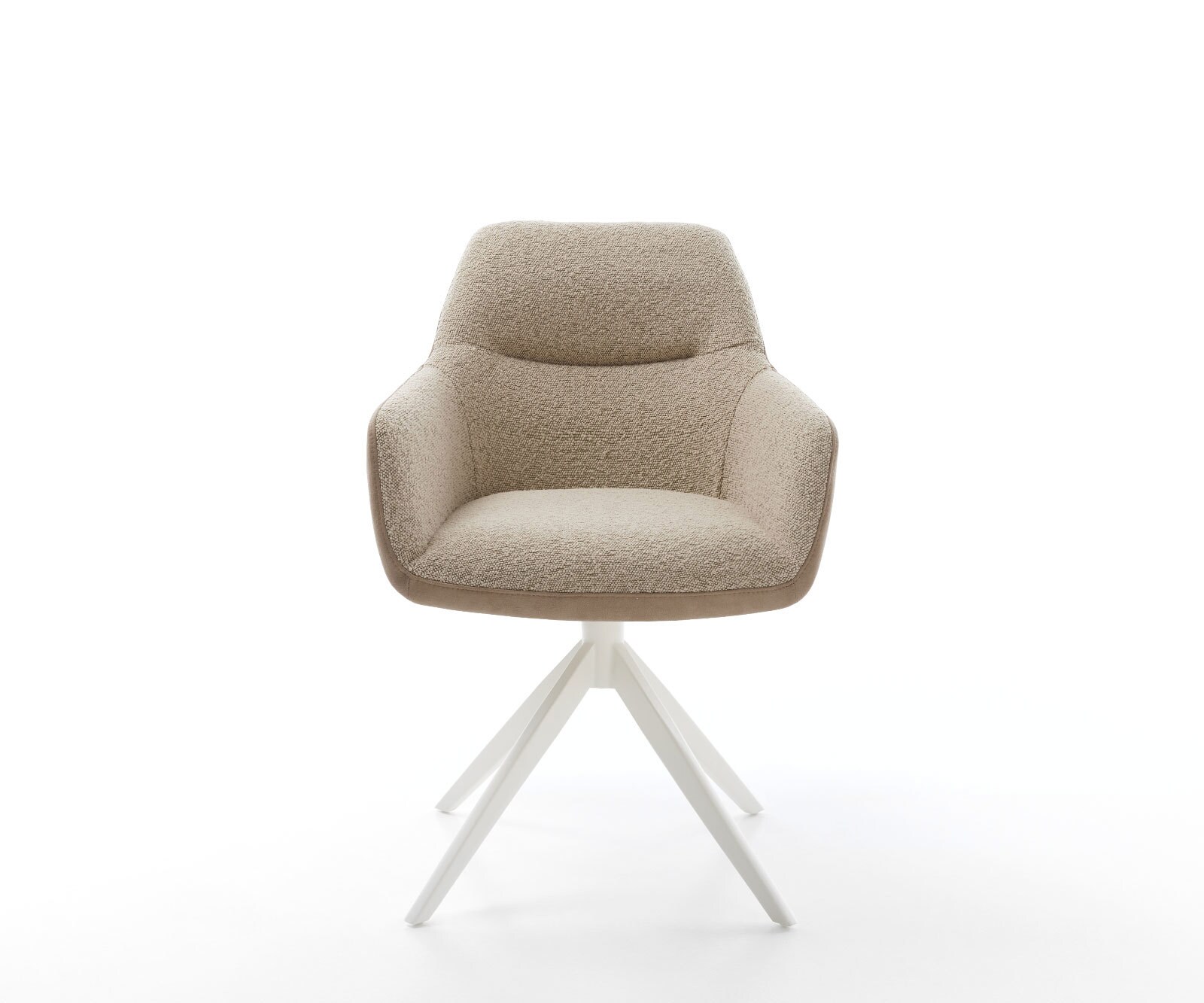 Chaise-pivotante Pejo-Flex tissu mixte couleur boue pied croisé large blanc pivotement sur 360° fonction bascule ressorts ensachés 1
