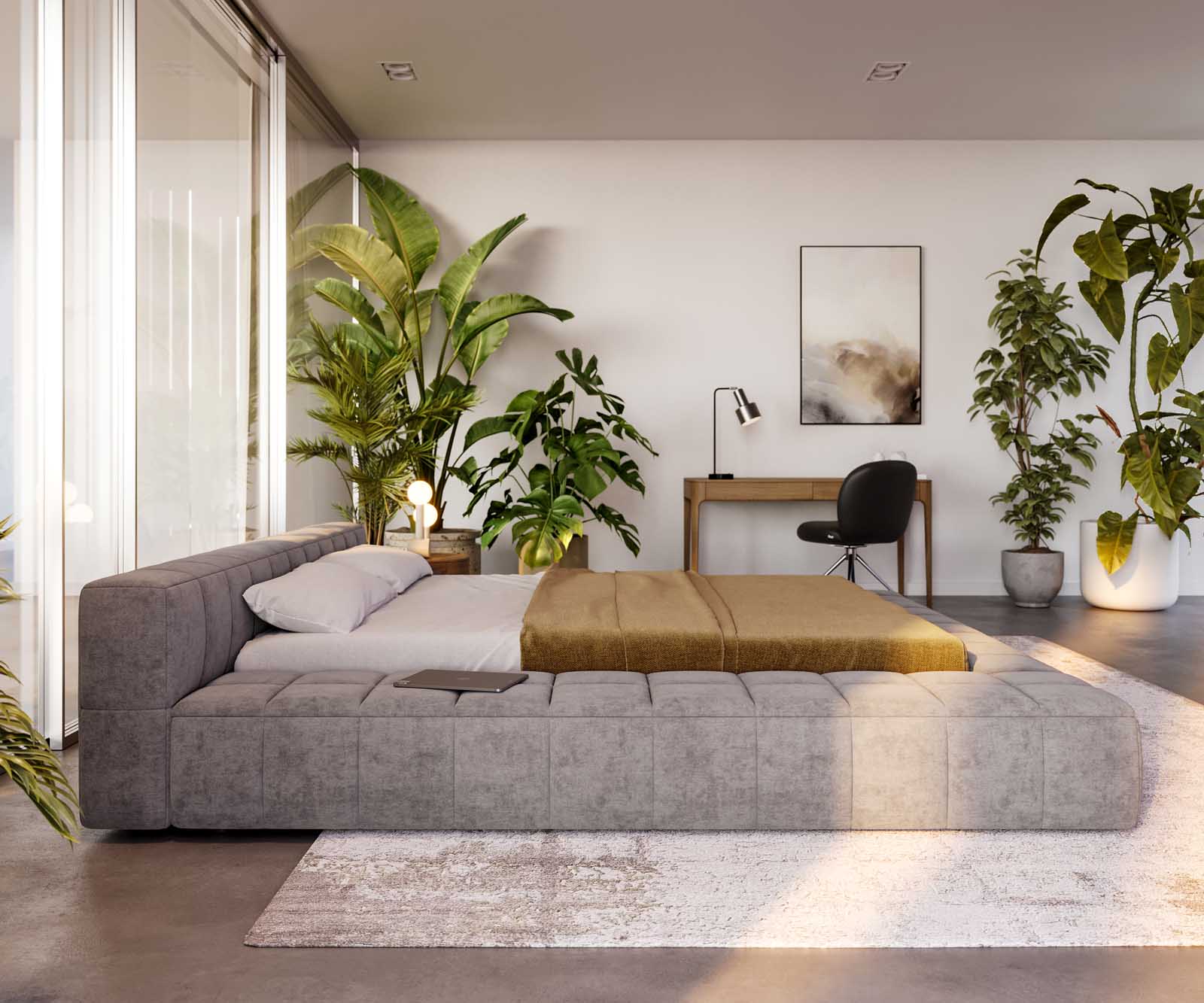 Polsterbettgestell Espazio 180x200 cm Mikrofaser Grau mit Stauraum 5 Polsterbettgestell Espazio 180x200 cm Mikrofaser Grau mit Stauraum 5