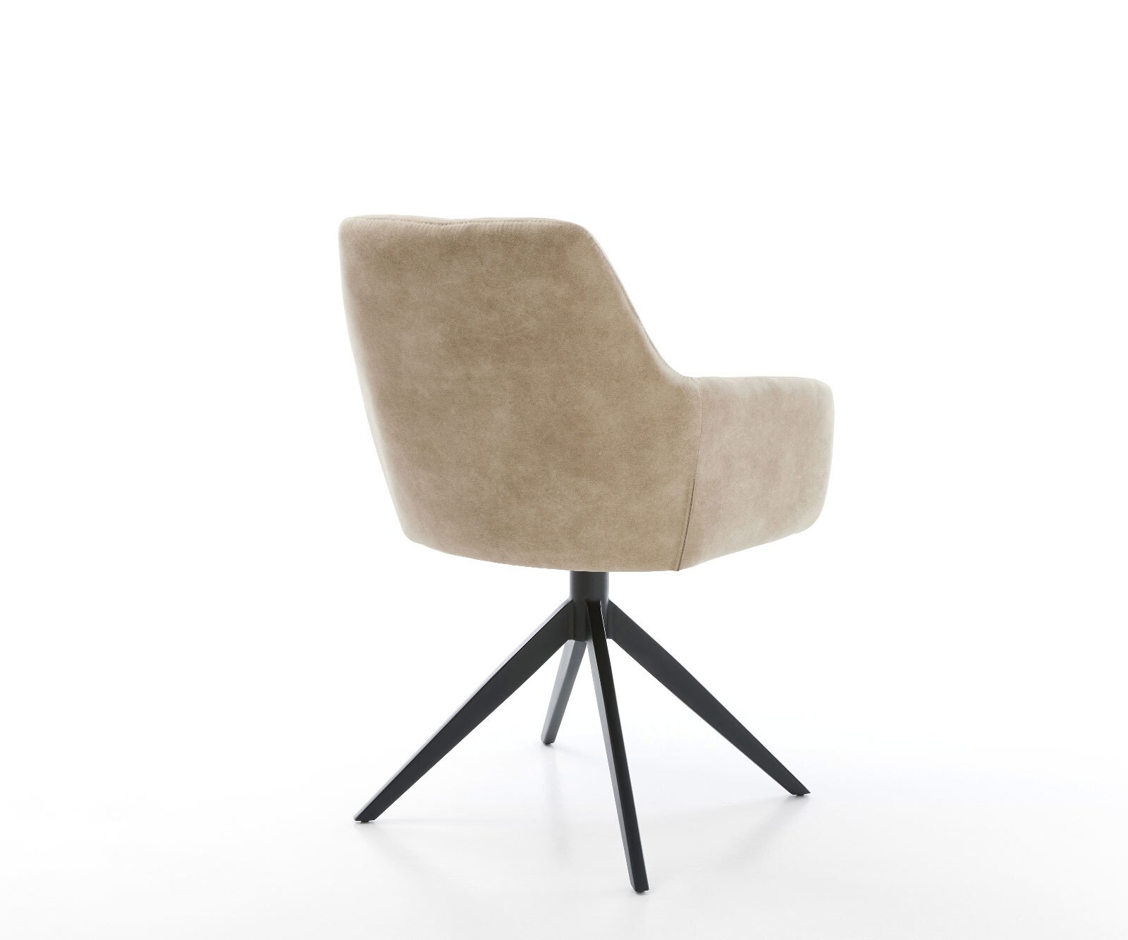 Drehstuhl Pejo-Flex Mikrofaser Beige Vintage Kreuzgestell breit Schwarz 360° drehbar Wippfunktion Taschenfederkern 4