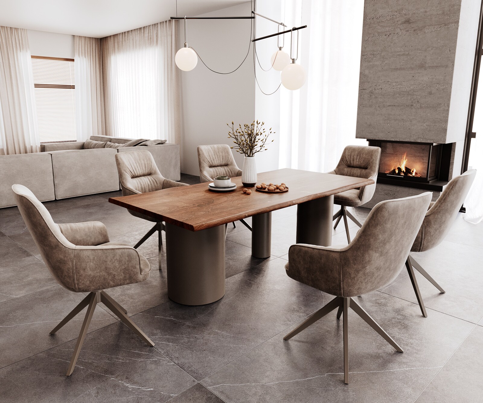 Table à manger Edge 200x100 Acacia Marron Troa Métal finition à effet Titane Live-Edge 4 Table à manger Edge 200x100 Acacia Marron Troa Métal finition à effet Titane Live-Edge 4