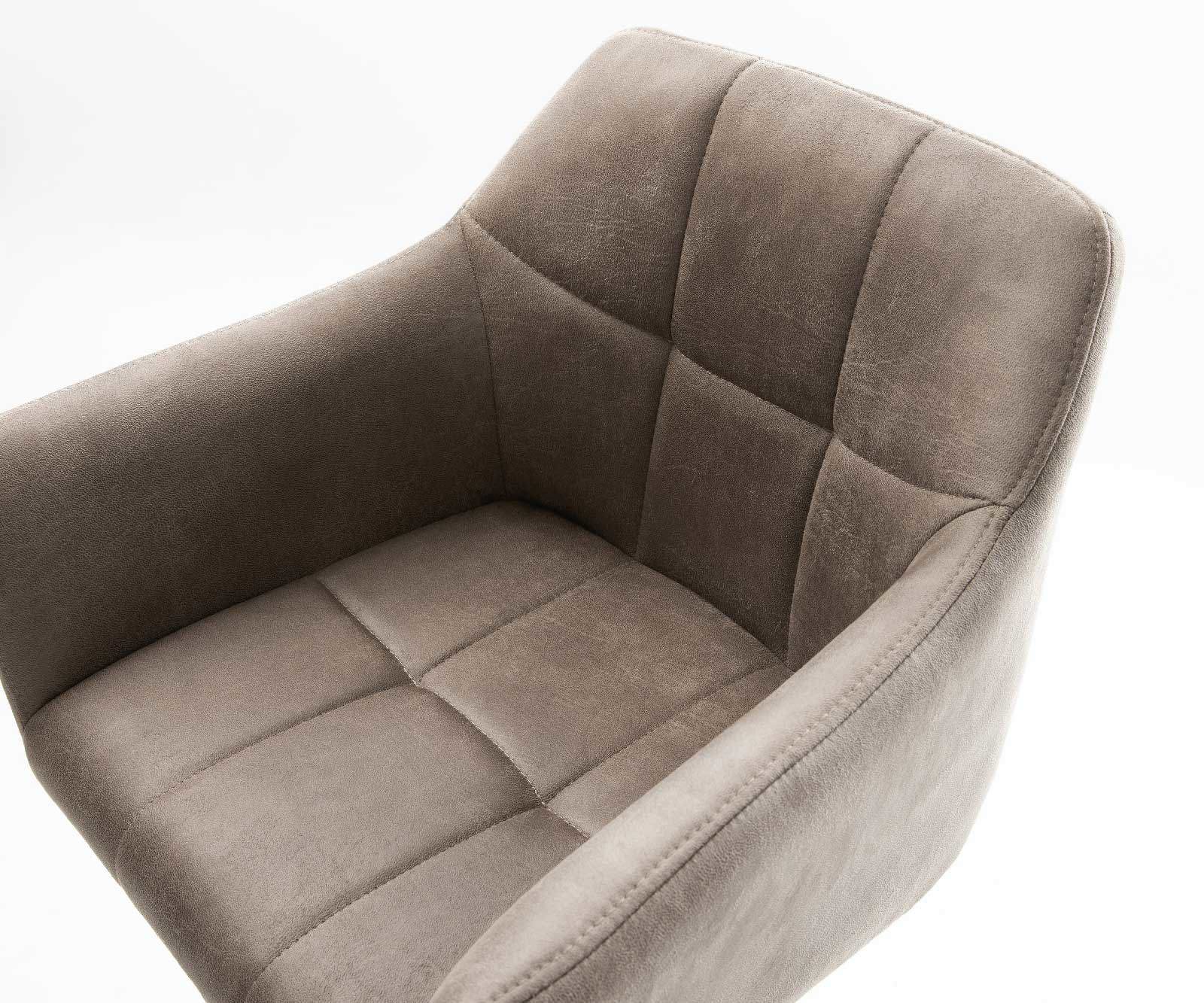 Barstuhl Yulo-Flex Vintage Taupe Drehfuß höhenverstellbar Edelstahl 4