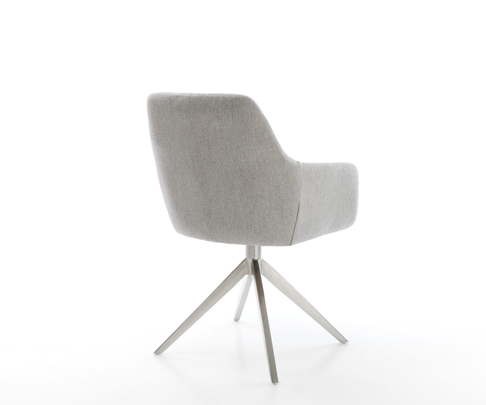 Chaise-pivotante Pejo-Flex rayures gris clair pied croisé large acier inoxydable brossé pivotement sur 360° fonction bascule ressorts ensachés 4