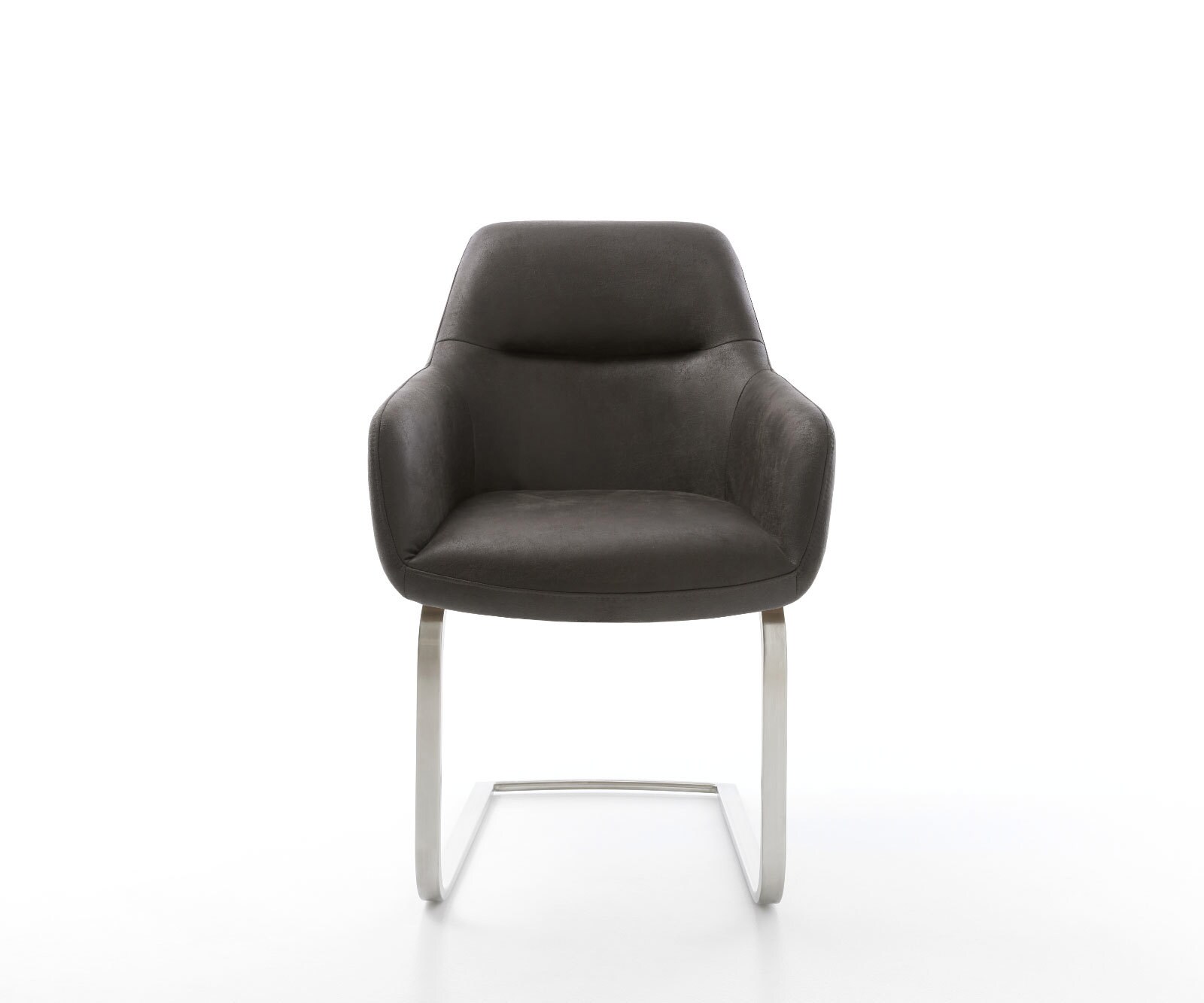 Cantilever Pejo-Flex microvelours anthracite vintage pied cantilever plat acier inoxydable brossé ressorts ensachés 1